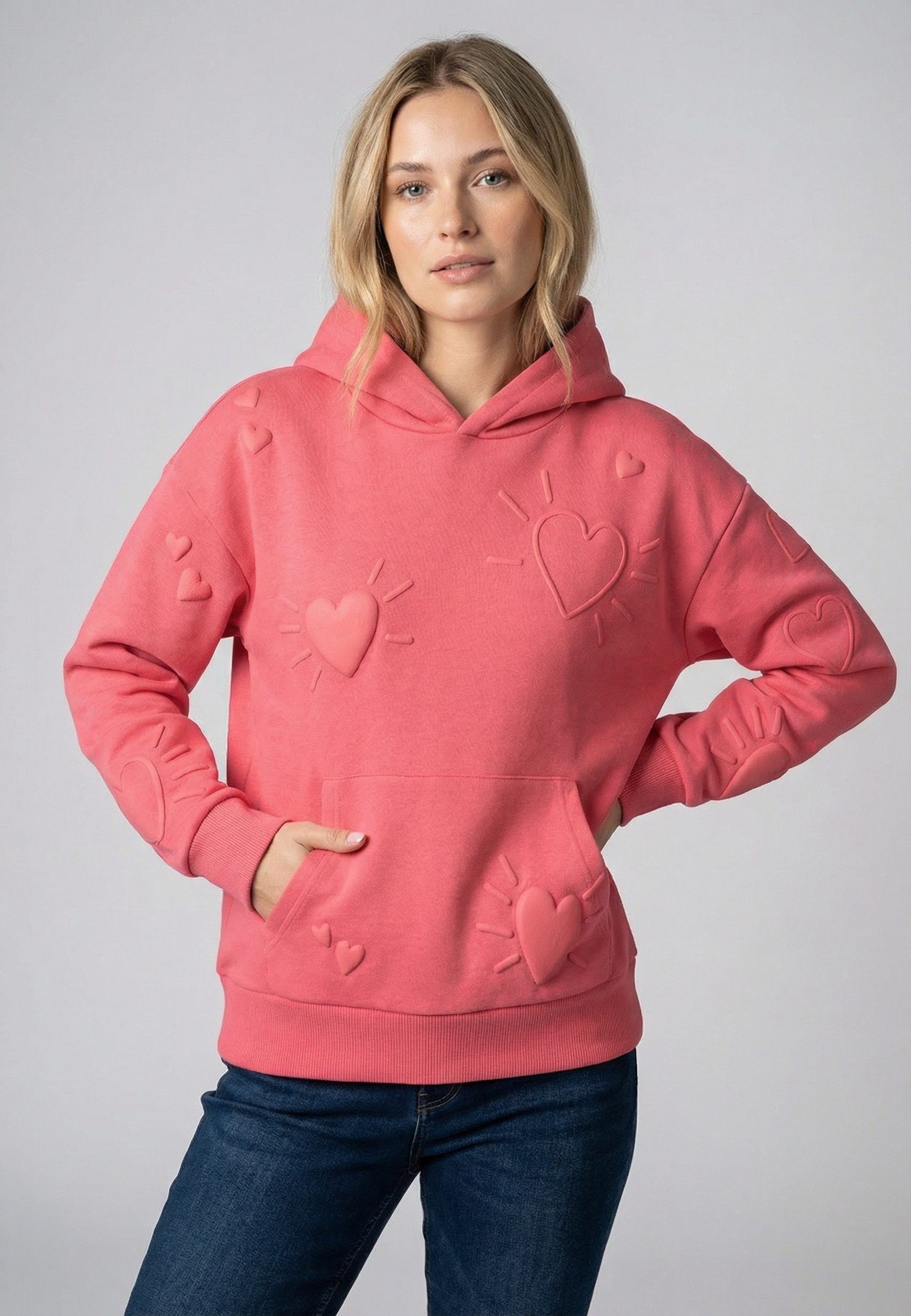 SUBLEVEL Kapuzenpullover Damen Kapuzenpullover Hoodie mit 3D Print Sweater, günstig online kaufen