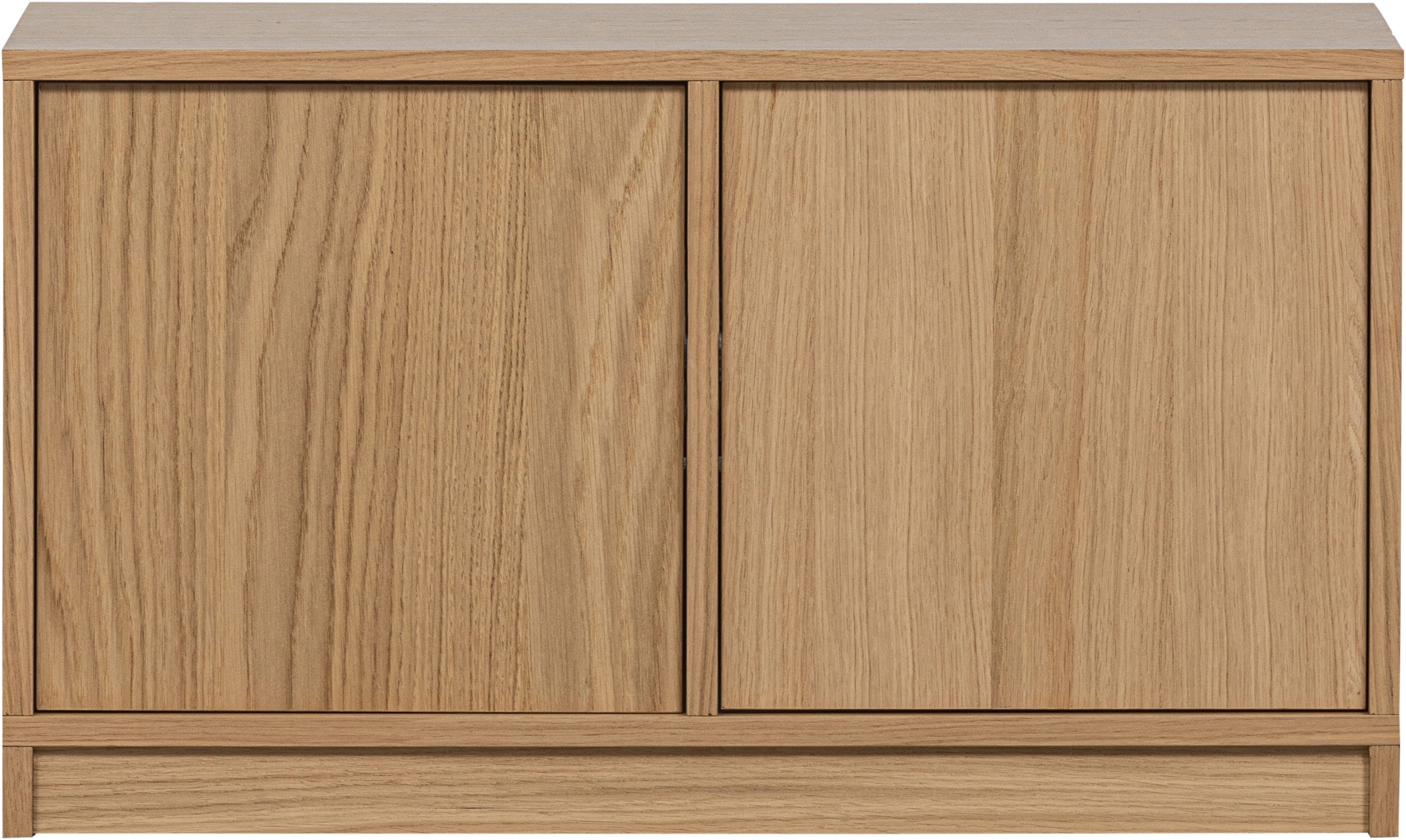 WOOOD Sideboard Modulair mit Druckmechanismus und Eichenfurnier B 77 x T 40 x H 44 cm, Tragkraft 15 kg pro Einlegeboden, einfach zu montieren