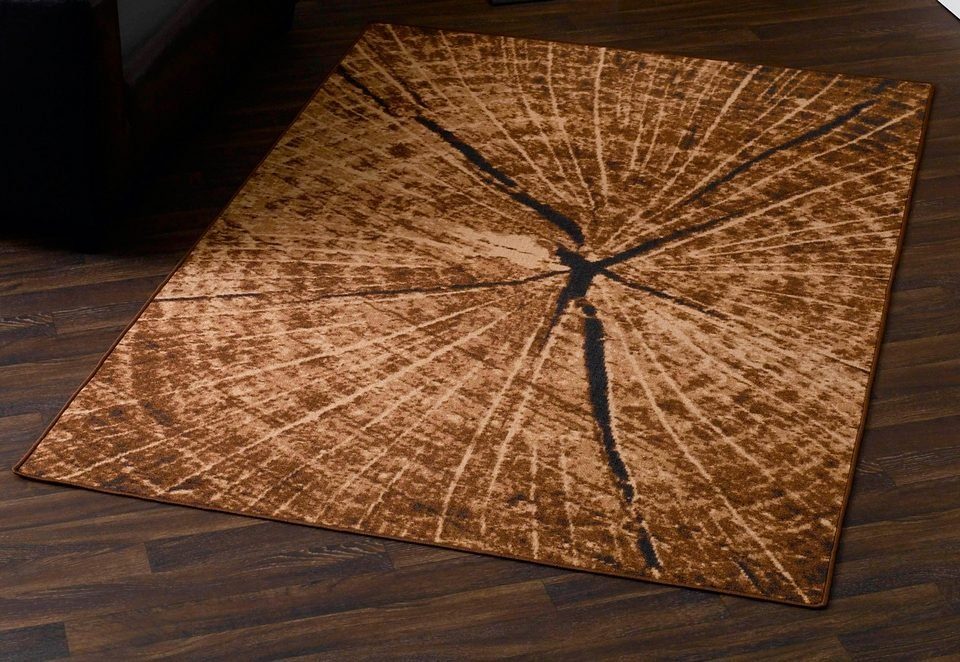 HANSE Home Teppich Baumstamm -Optik, rechteckig, Höhe: 9 mm, Holz Optik, Natur, Rutschfest, Wohnzimmer, Schlafzimmer, Esszimmer