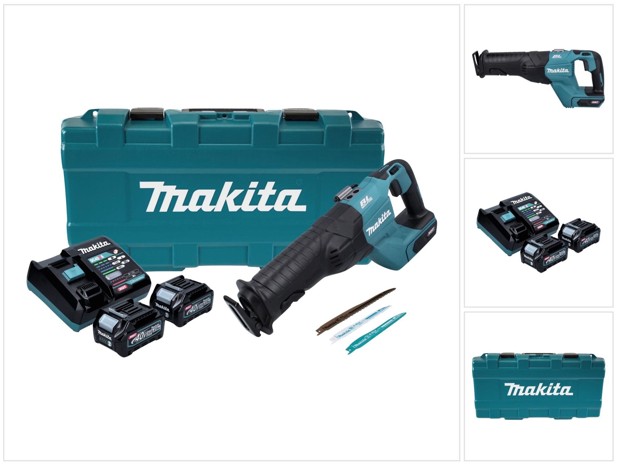 Makita Akku-Reciprosäge JR 001 GD201 40 V max. Brushless Säbelsäge XGT + 2x Akku 2,5 Ah