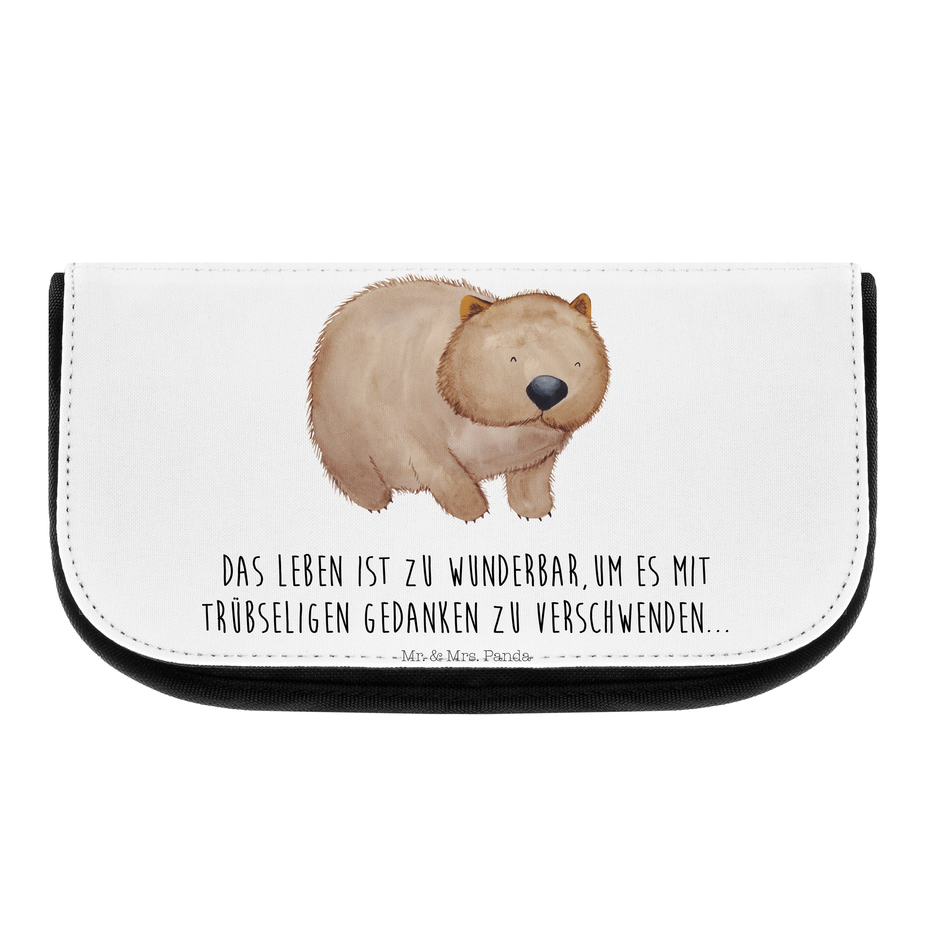Mr. & Mrs. Panda Kosmetiktasche Wombat - Weiß - Geschenk, Motivation, Schminktasche, Das Leben ist sc (1-tlg)