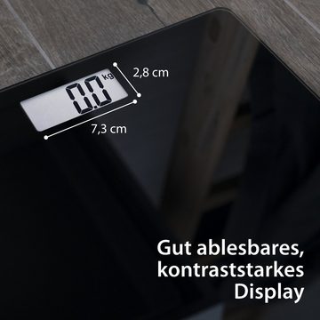 ADE Personenwaage Digitale Körperwaage mit LED-Anzeige, Wiegefläche aus gehärtetem Sicherheitsglas mit Tragkraft bis 180kg