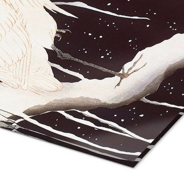 Posterlounge Acrylglasbild Ohara Koson, Reiher im Schnee, Feng Shui Malerei