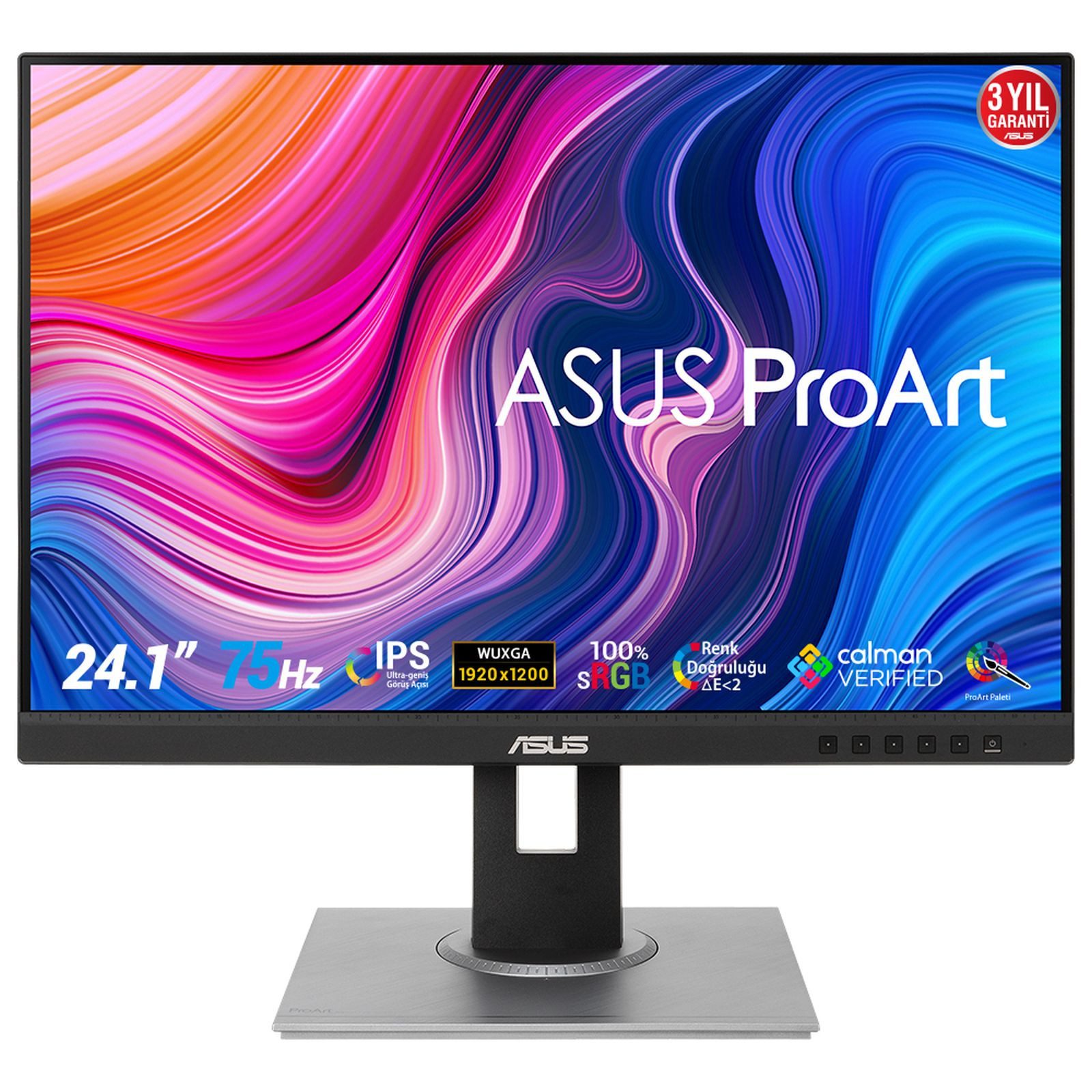 Asus ProArt PA248QV 61,2 cm (24,1) WUXGA IPS Schwarz HDMI DP (PA248QV) TFT-Monitor (1920 x 1200 px, WUXGA, 5 ms Reaktionszeit, 75 Hz, IPS, Lautsprecher, HDCP, Kopfhörerbuchse, Pivot, Höhenverstellbar)