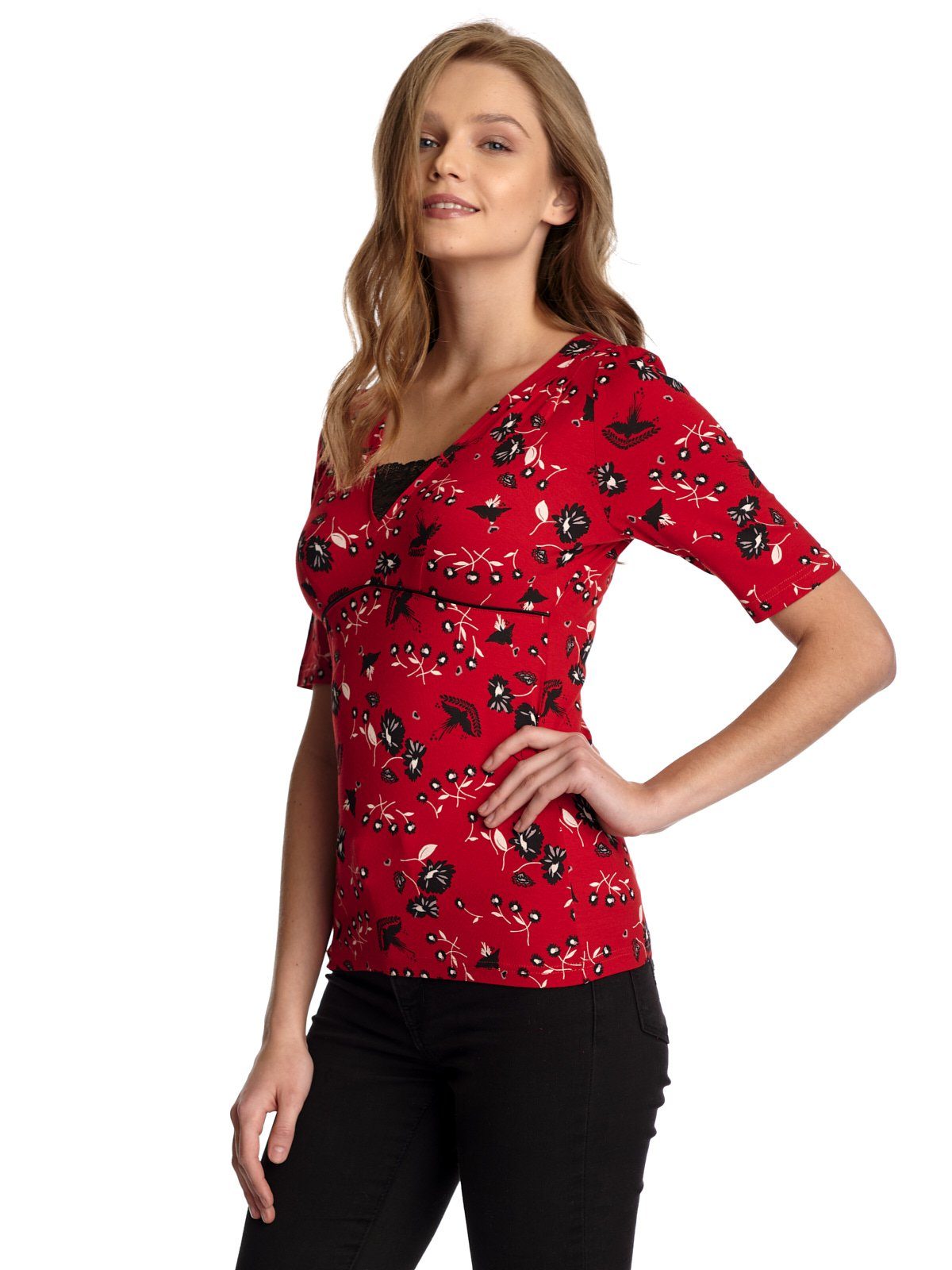 Vive T-Shirt Flower Red Maria