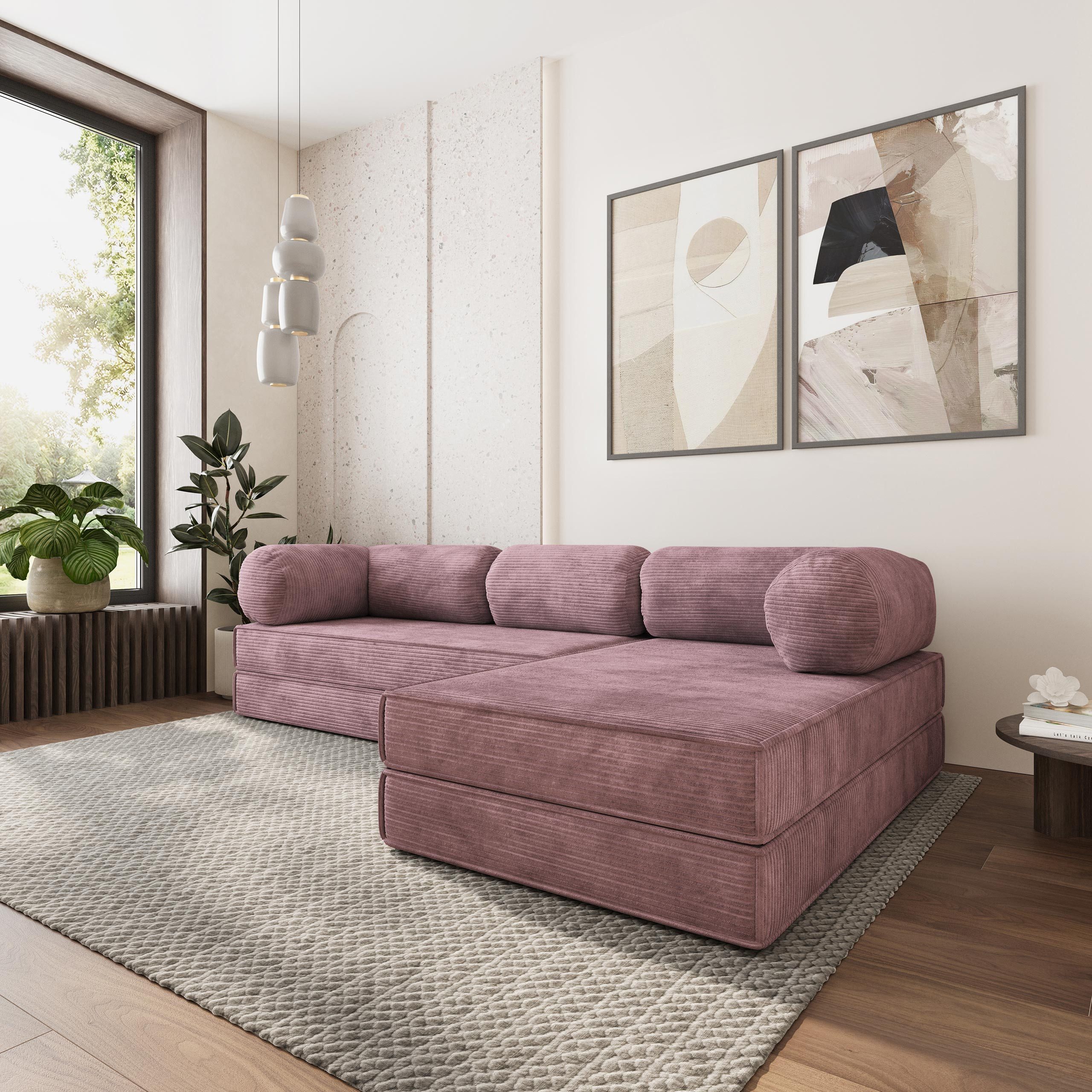Masseno Ecksofa ETERA modulares Boneless Sofa mit Schlaffunktion