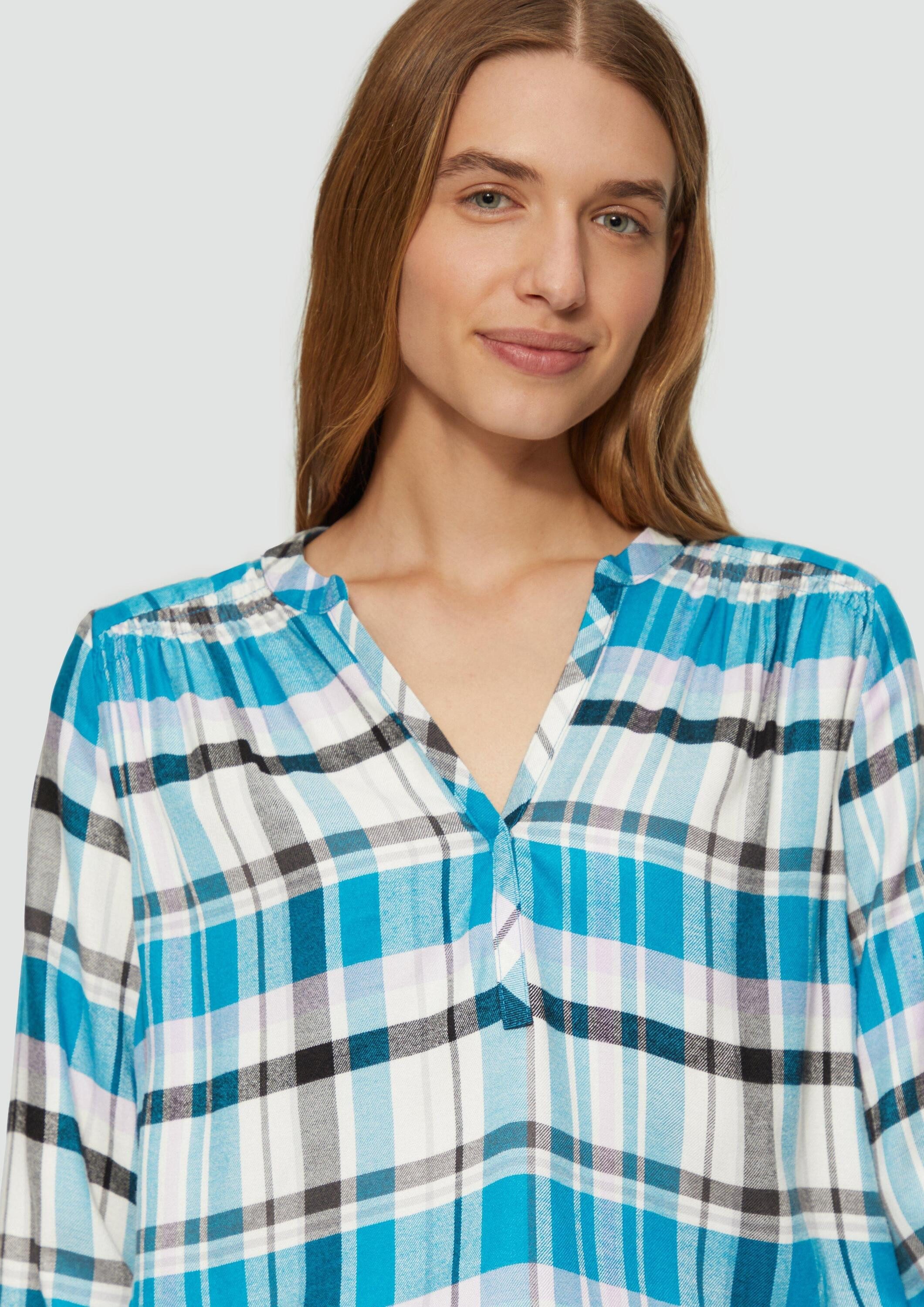 s.Oliver Langarmbluse Bluse Softe Langarmbluse mit Smok-Details
