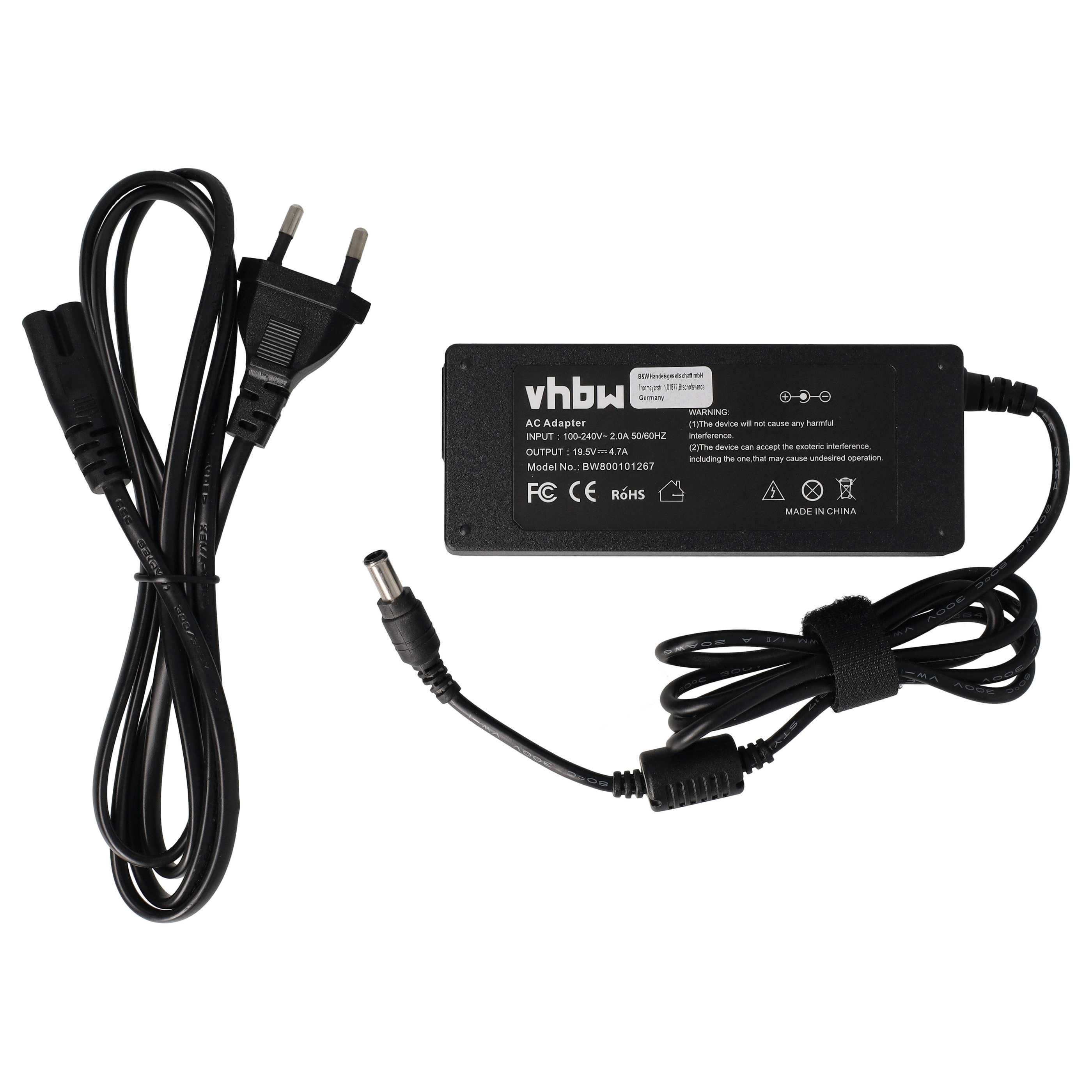 Power4Laptops Ladegerät Für Sony Vaio PCG-R505EL - Netzteil 19.5V 4.7A Mit Passendem Stecker