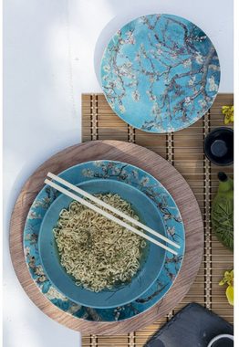 Villa d'Este Teller-Set Geschirr-Set Japanese Dream Blau (18-tlg), 6 Personen, Fine China-Porzellan, Service, Tafelservice, 18 Teile, für 6 Personen