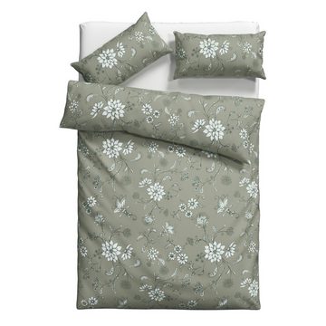 Bettwäsche Elvona in Gr. 135x200 oder 155x220 cm, Leonique, Renforcé, 2 teilig, Bettwäsche aus Baumwolle, geblümte Bettwäsche mit Reißverschluss