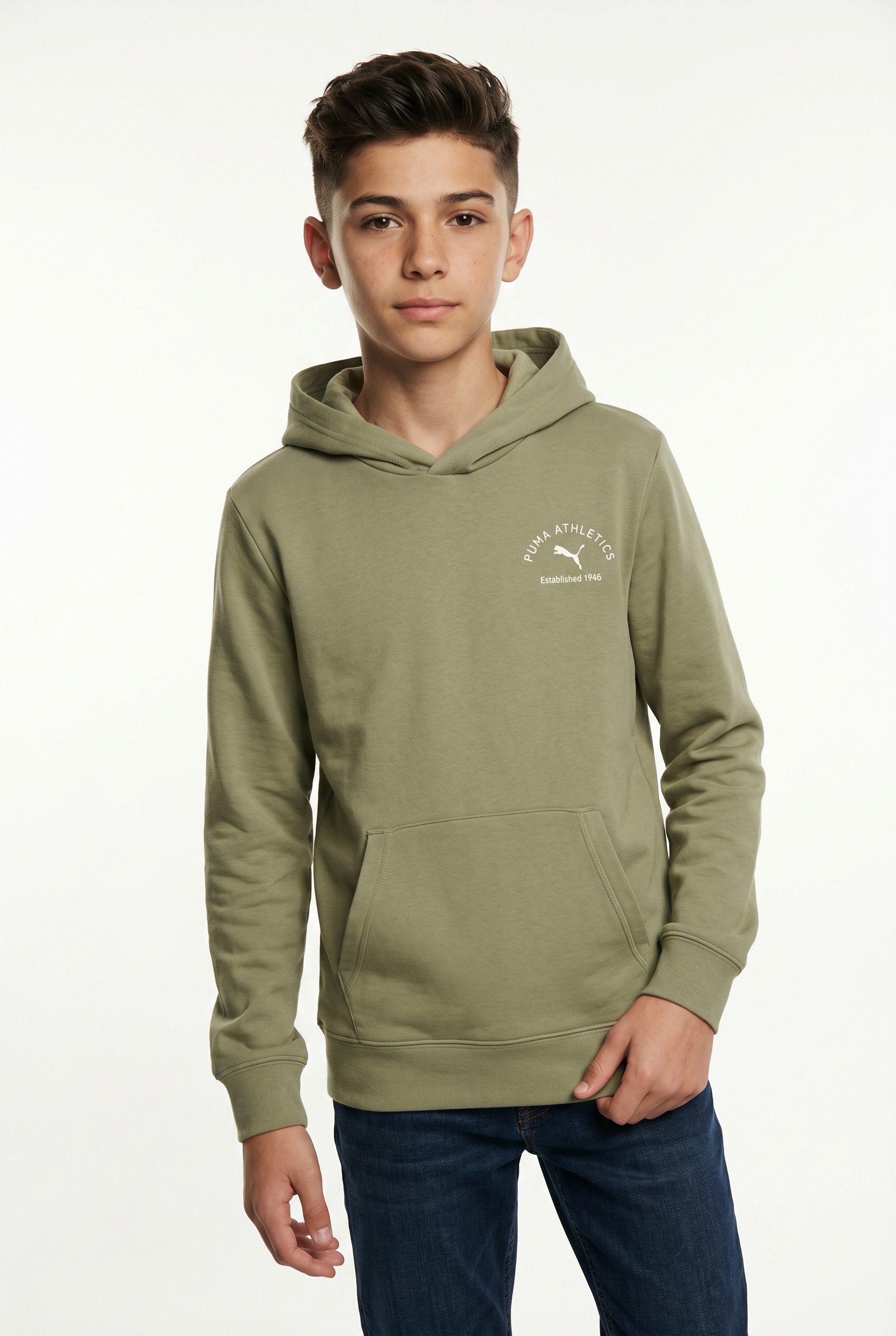 PUMA Kapuzensweatshirt CLASS GRAPHIC HOODIE TR B für Jugendliche, mit Print-Applikationen, Regular Fit