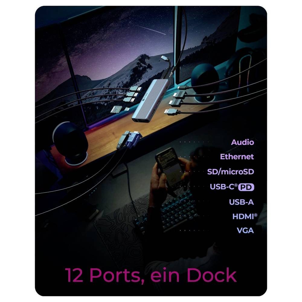 ICY BOX Laptop-Dockingstation USB-C® Dockingstation IB-DK4062-CPD USB-C® Power Delivery 61190