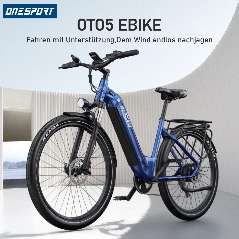 Onesport E-Bike Cityrad e bike für herren 28 zoll 18.2AH 36V 655WH damen 120km E-MBT, 7 Gang SHIMANO, Heckmotor, 655,2 Wh, e bike für damen herren 28 zoll Cityrad 7 Gang Shimano hydraulischen