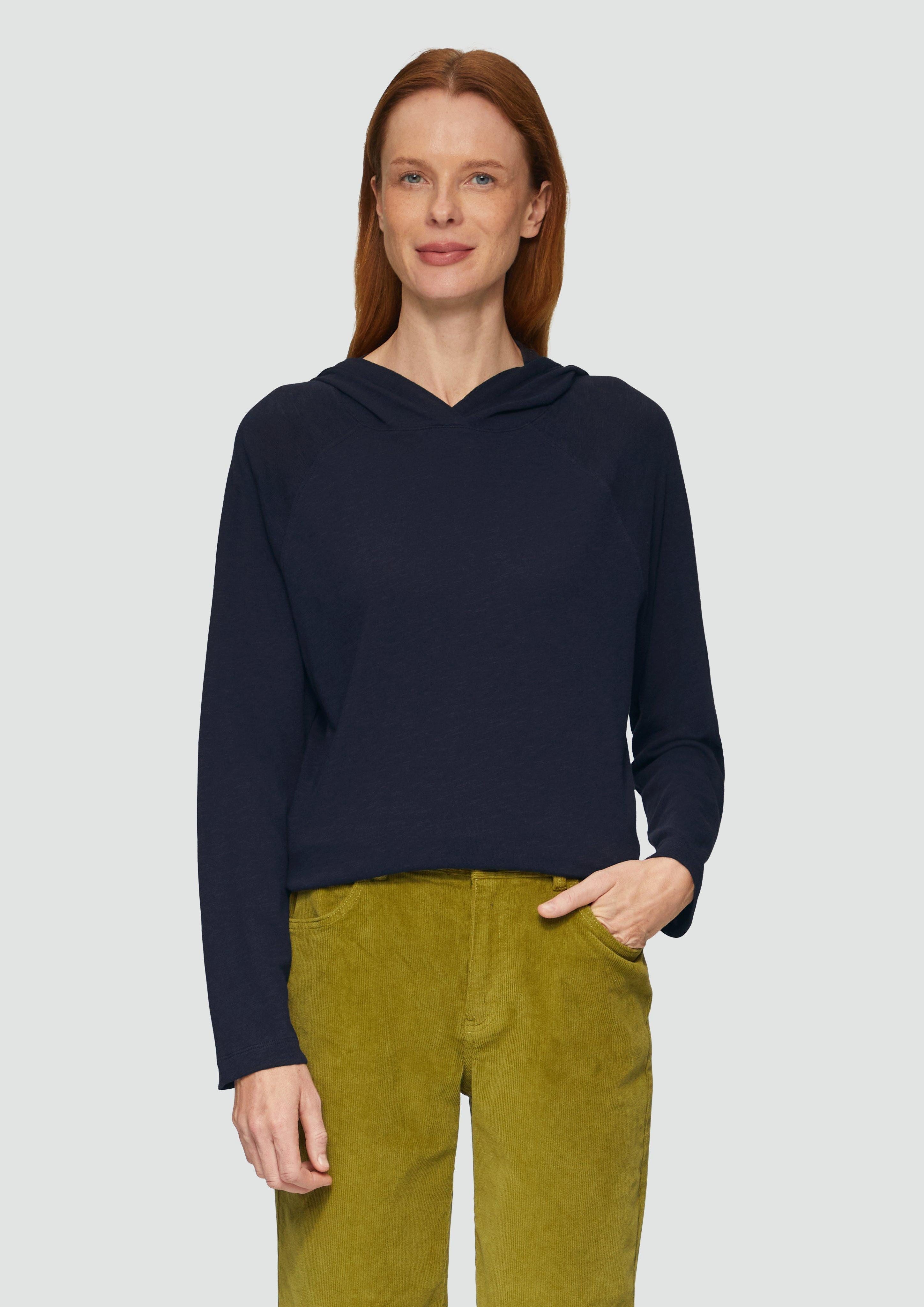 s.Oliver Langarmshirt Weiches Jerseyshirt mit Flammgarnstruktur günstig online kaufen