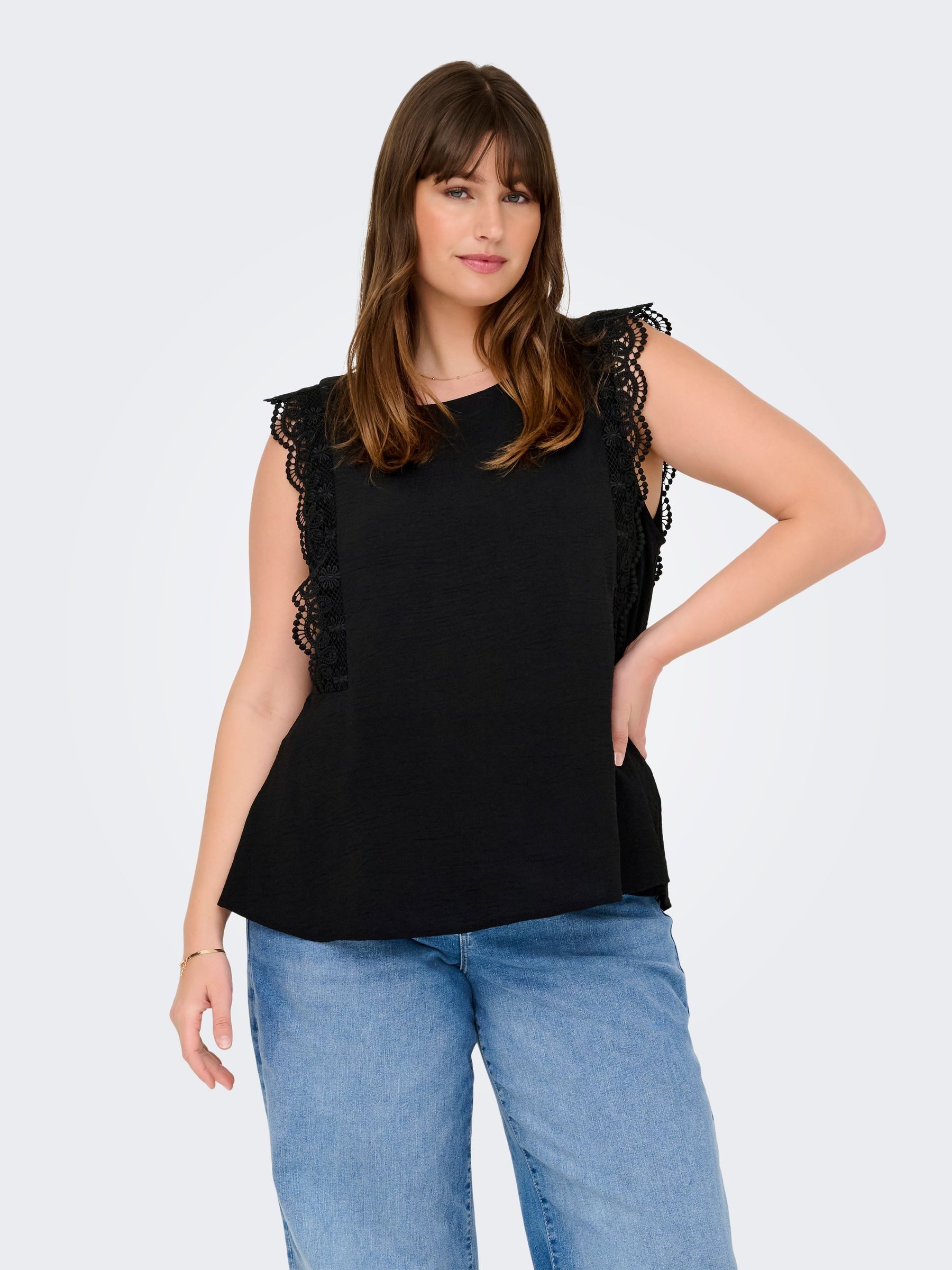 ONLY CARMAKOMA Blusenshirt Elegantes Spitzen Design günstig online kaufen