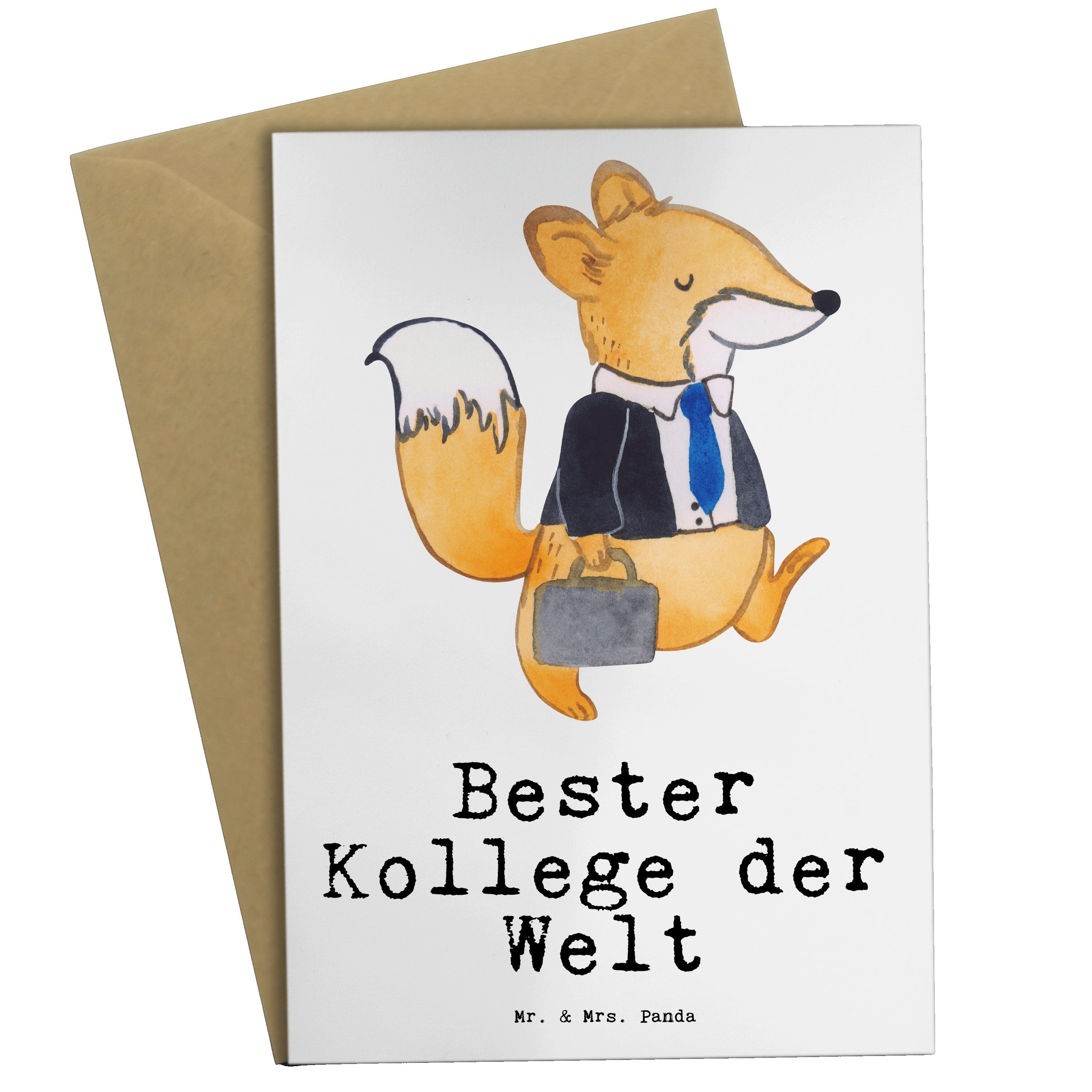 Bester der Fuchs Mrs. - Welt Geschenk, Grußkarte Panda Weiß Mitarbeiter Kollege Karte, Mr. & -