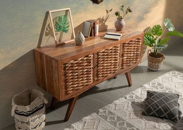 Massivmoebel24 Sideboard Sideboard Akazie152x46x86 natur lackiert STILMÖBEL #103