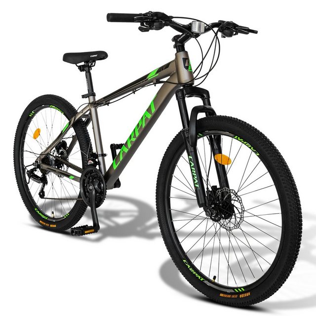 CARPAT SPORT Mountainbike 27,5 28 Zoll Mountainbike für Damen Herren, 21 Gang, Kettenschaltung, (Alu-Rahmen, mechanische Scheibenbremse), Hardtail MTB Fahrrad