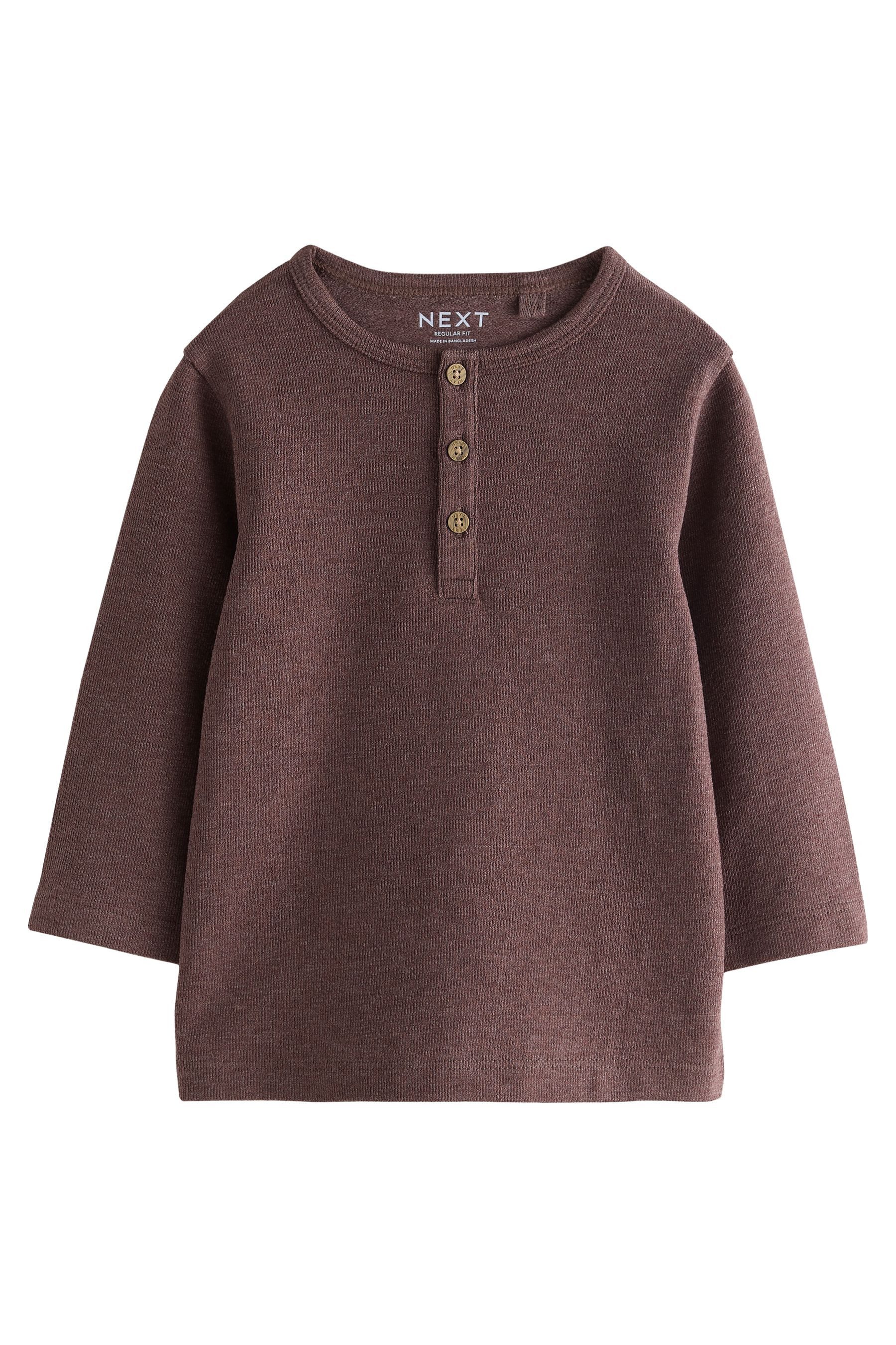 Next Langarmshirt Langarmshirt mit Henley-Ausschnitt (1-tlg)