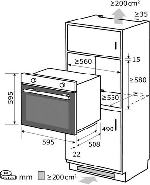 exquisit Backofen-Set BAKOIN656501H, mit Teleskopauszug nachrüstbar