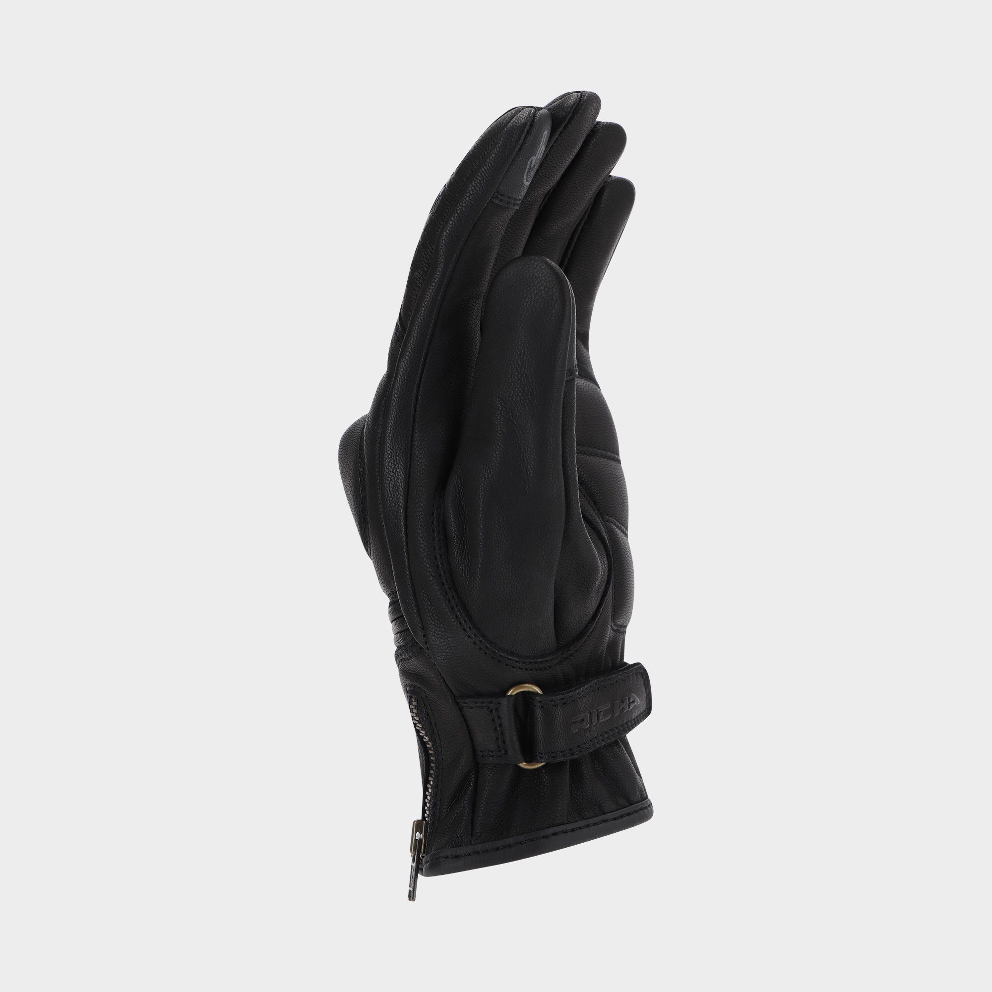 Damen Herren Richa Motorradhandschuhe Nazaire schwarz Leder Richa Handschuh Handprotektoren