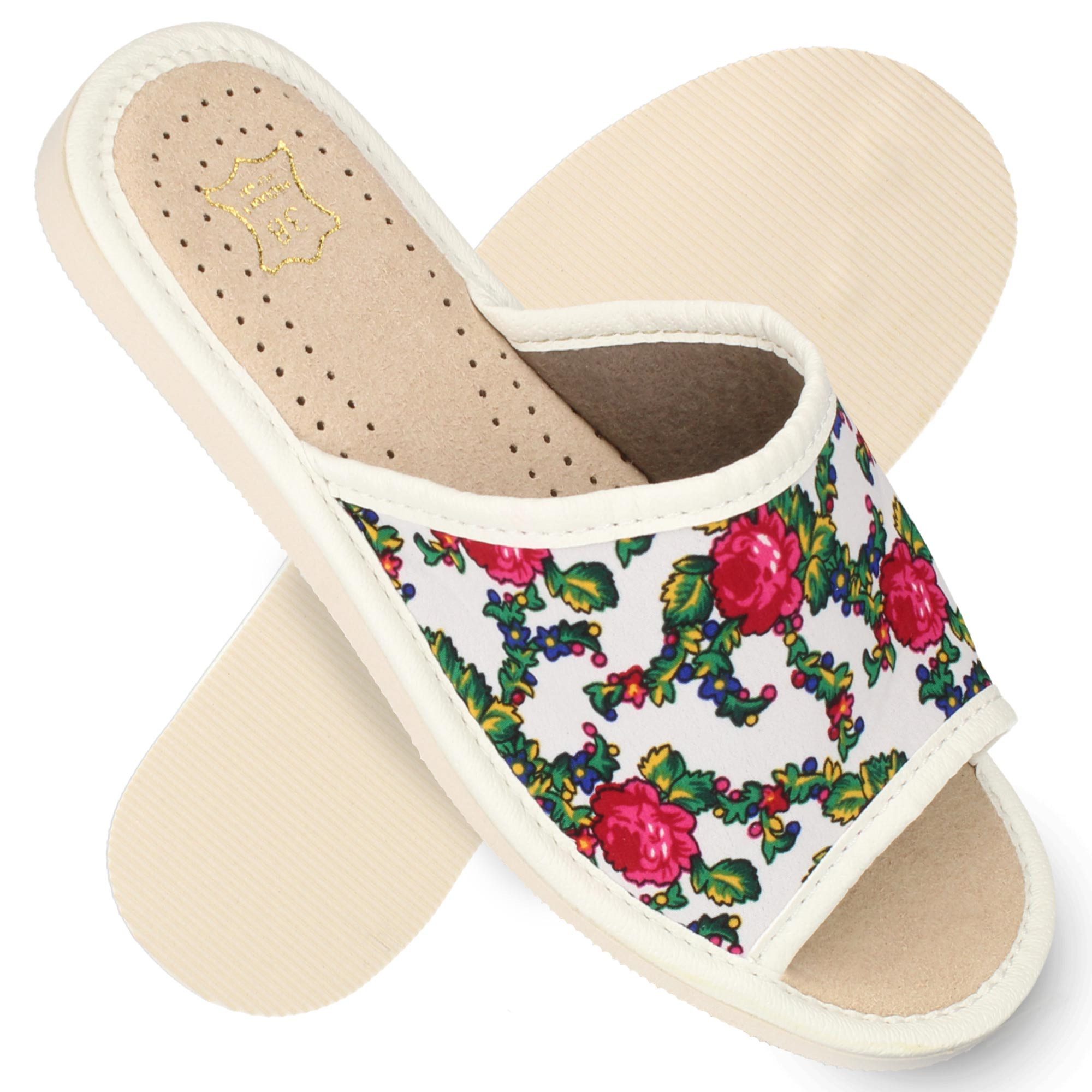 filsko Lorient Damen Hausschuh Retro-Blumenmuster, Slip-On