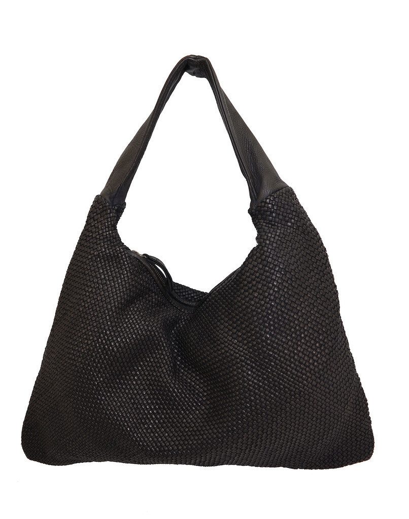 BZNA Schultertasche Mattia Italy Designer Damen Handtasche Shopper, Geflochtenes Leder