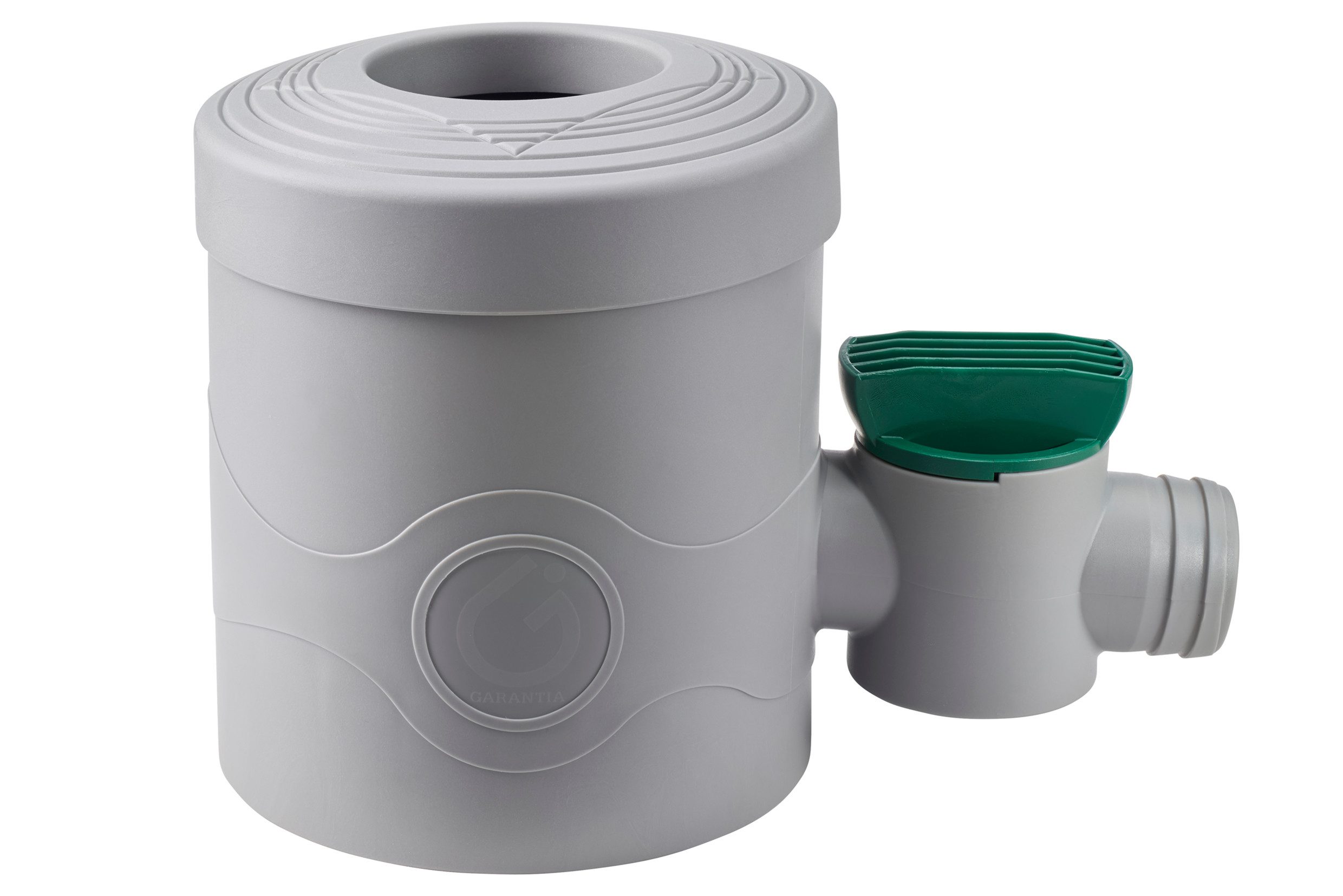 GARANTIA Regentonne Regensammler DN 68-100 mit Hahn grau inkl. Filtereinsatz