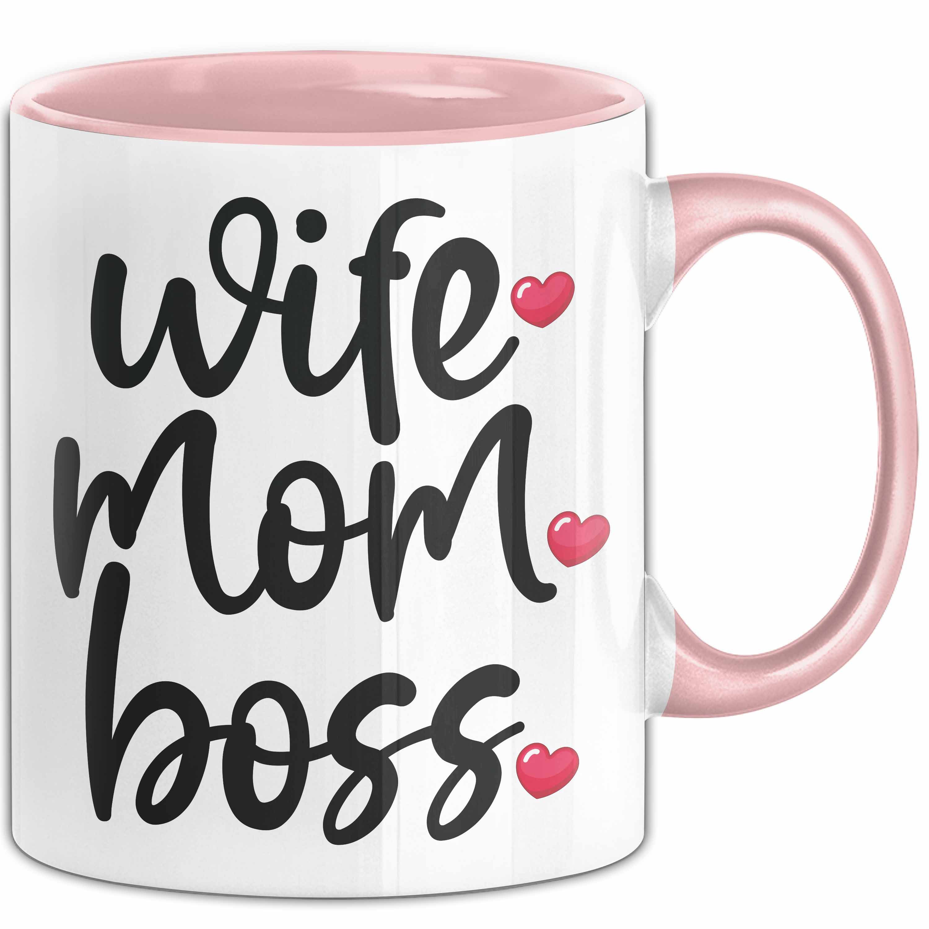 Trendation Tasse Tasse Wife Mom Boss Geschenkidee für Mütter und Ehefrauen, Keramik