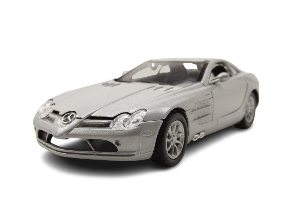 Motormax Modellauto Mercedes SLR Mclaren 2002 silber, Maßstab 1:24