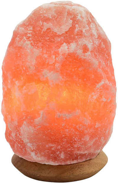 Schlafwelt Salzkristall-Tischlampe Sari, Leuchtmittel wechselbar, Warmweiß, Handgefertigt - jeder Stein ein Unikat, H: ca.18 cm, ca.2-3 kg