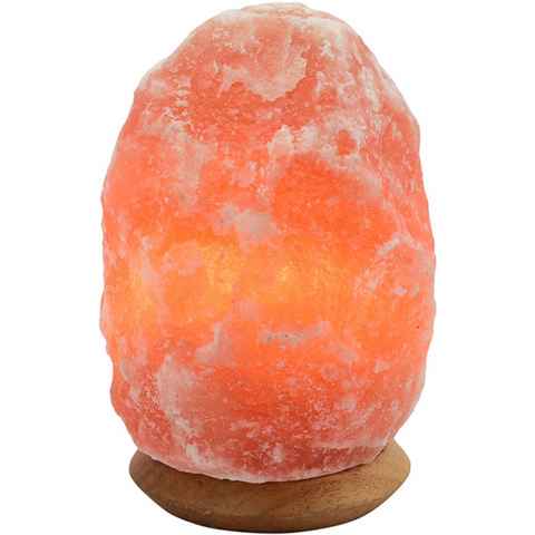 Home affaire Salzkristall-Tischlampe Sclassin, Leuchtmittel wechselbar, Warmweiß, Handgefertigt - jeder Stein ein Unikat, H: ca.18 cm, ca.2-3 kg