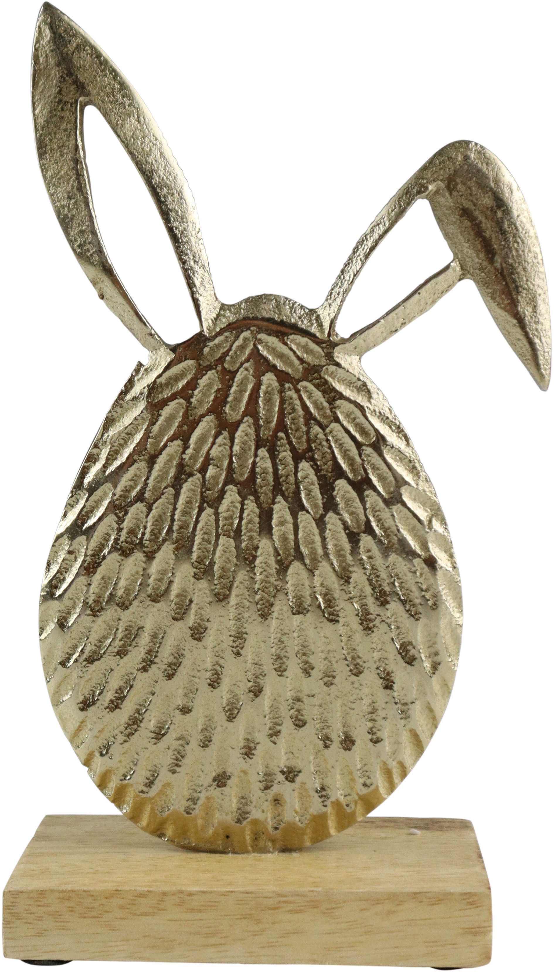 AM Design Dekofigur Osterei aus Aluminium und Mangoholz, Osterdeko, in zwei Größen