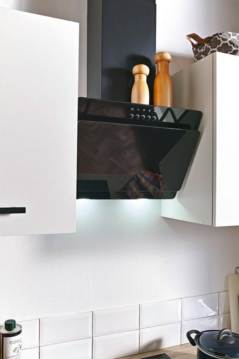 Meuble de cuisine Wiho Kitchens Fortyfive, largeur 180 cm, fermeture amortie des tiroirs et des éléments coulissants, pieds réglables en hauteur