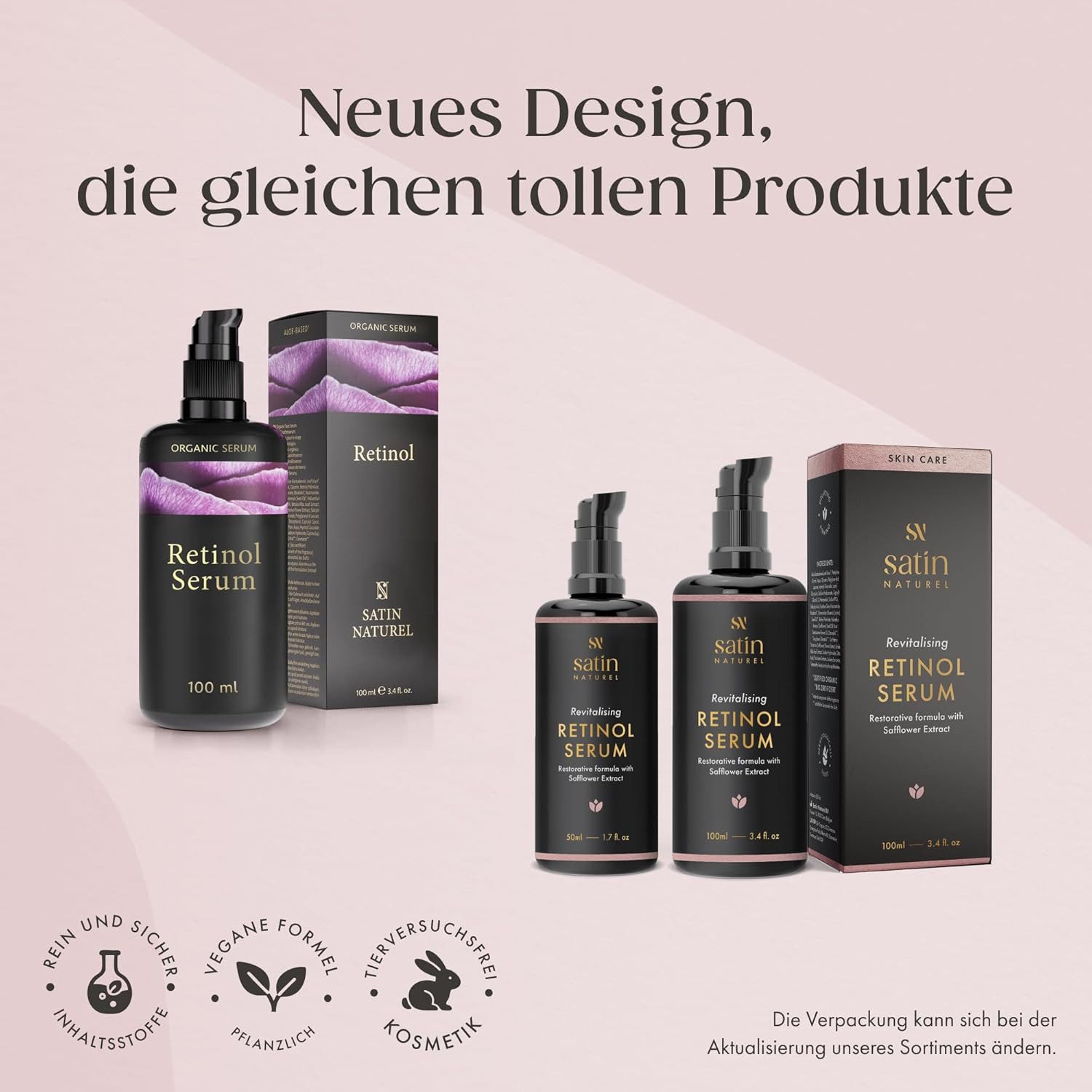 Satin Naturel Gesichtsserum Retinol Bio Serum hochdosiert, 1-tlg., Anti Falten