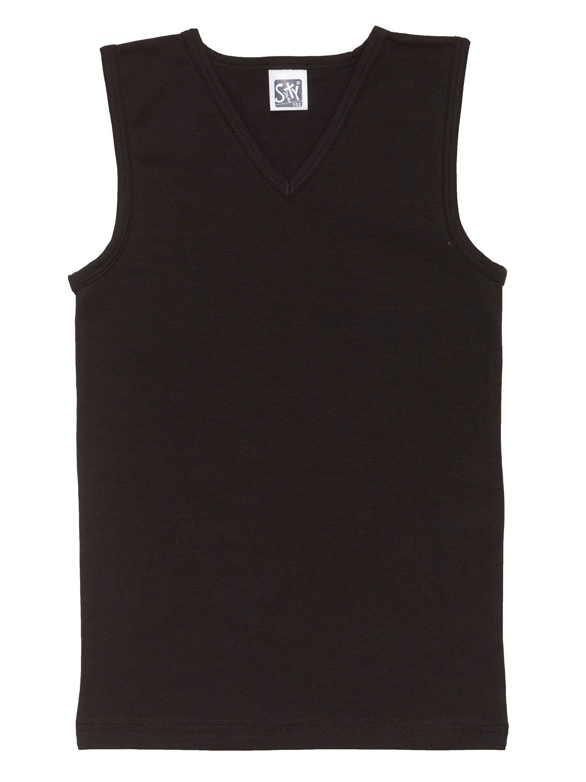 Sweety for Kids Unterhemd Knaben City Shirt V Neck Single Jersey (Stück, 1-St) hohe Markenqualität schwarz