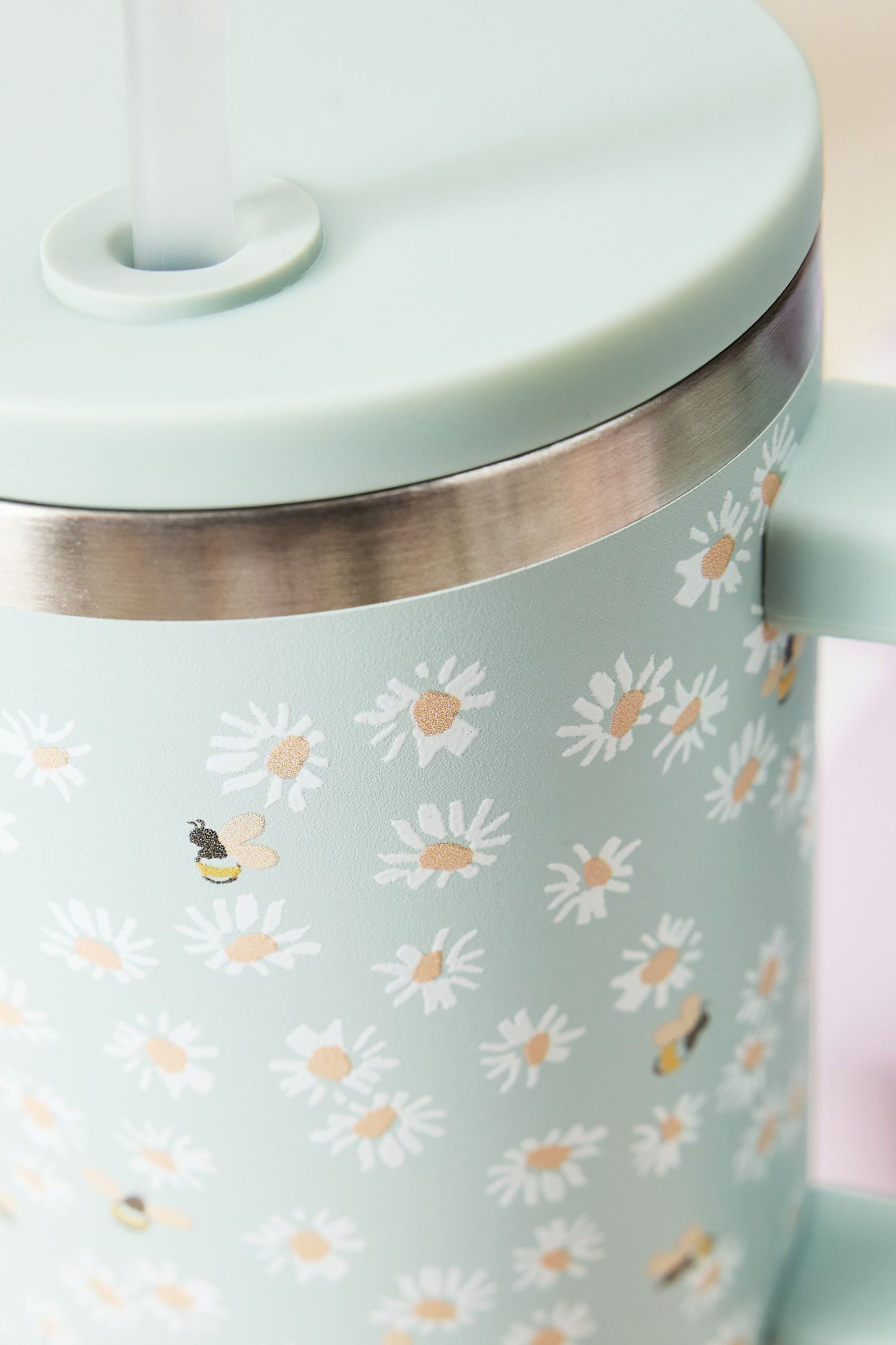 Next Trinkflasche 1,2 L Edelstahl-Wasserflasche, Blumen + Bienen