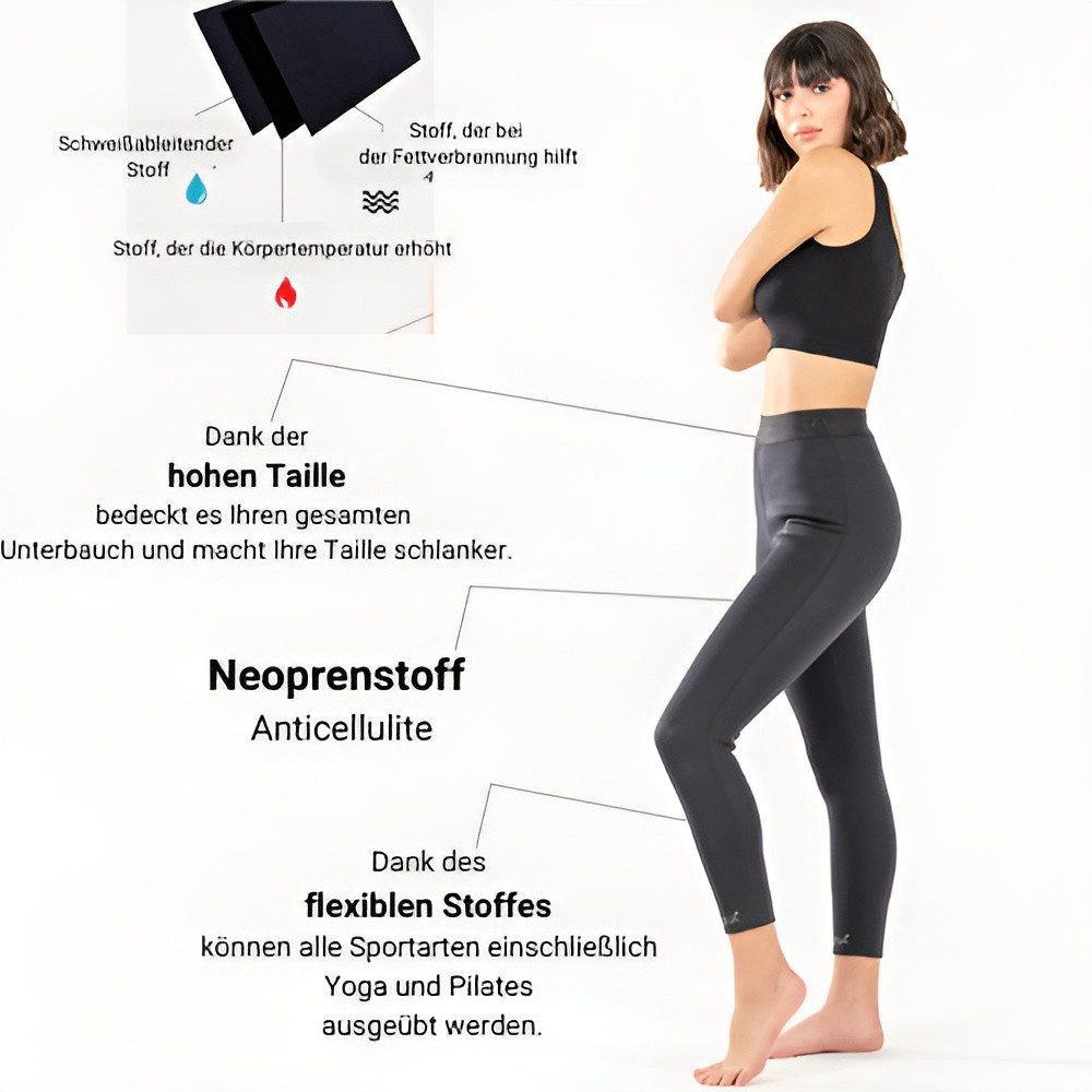 Yamuna Leggings Sauna Effekt Neopran Trainingshose, Schwitzende Thermo Leggings (Maximiert die Wirkung von Sportaktivitäten, Maximiert die Wirkung von Sportaktivitäten) Sie können mit weniger Mühe einfach abnehmen und Fett verbrennen