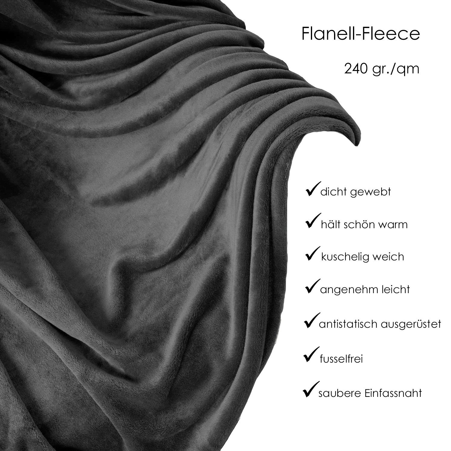 Wohndecke Premium Super Soft Flanell Kuscheldecke günstig online kaufen
