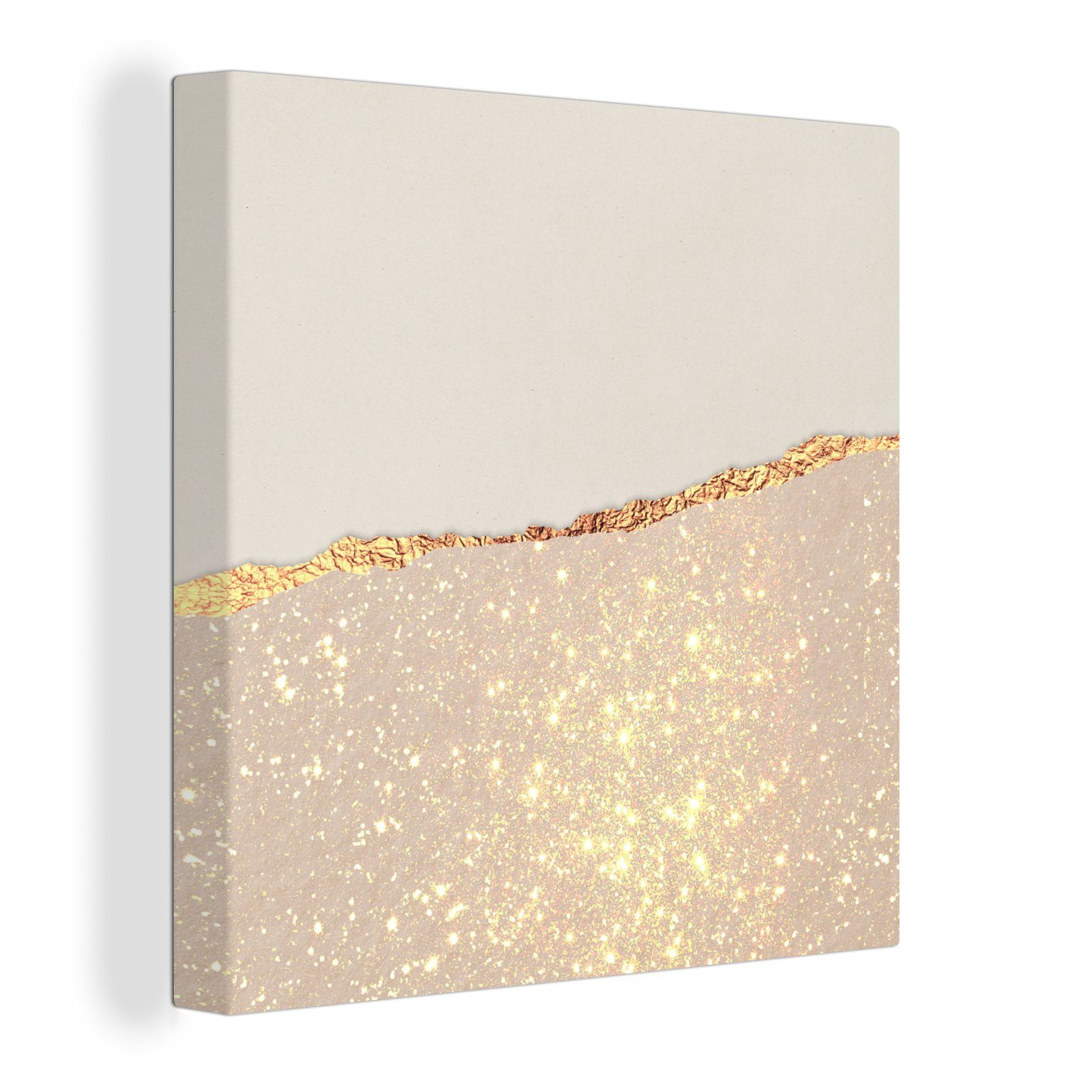 OneMillionCanvasses® Leinwandbild Gold - Rosa - Glitzer - Schick - Design, günstig online kaufen