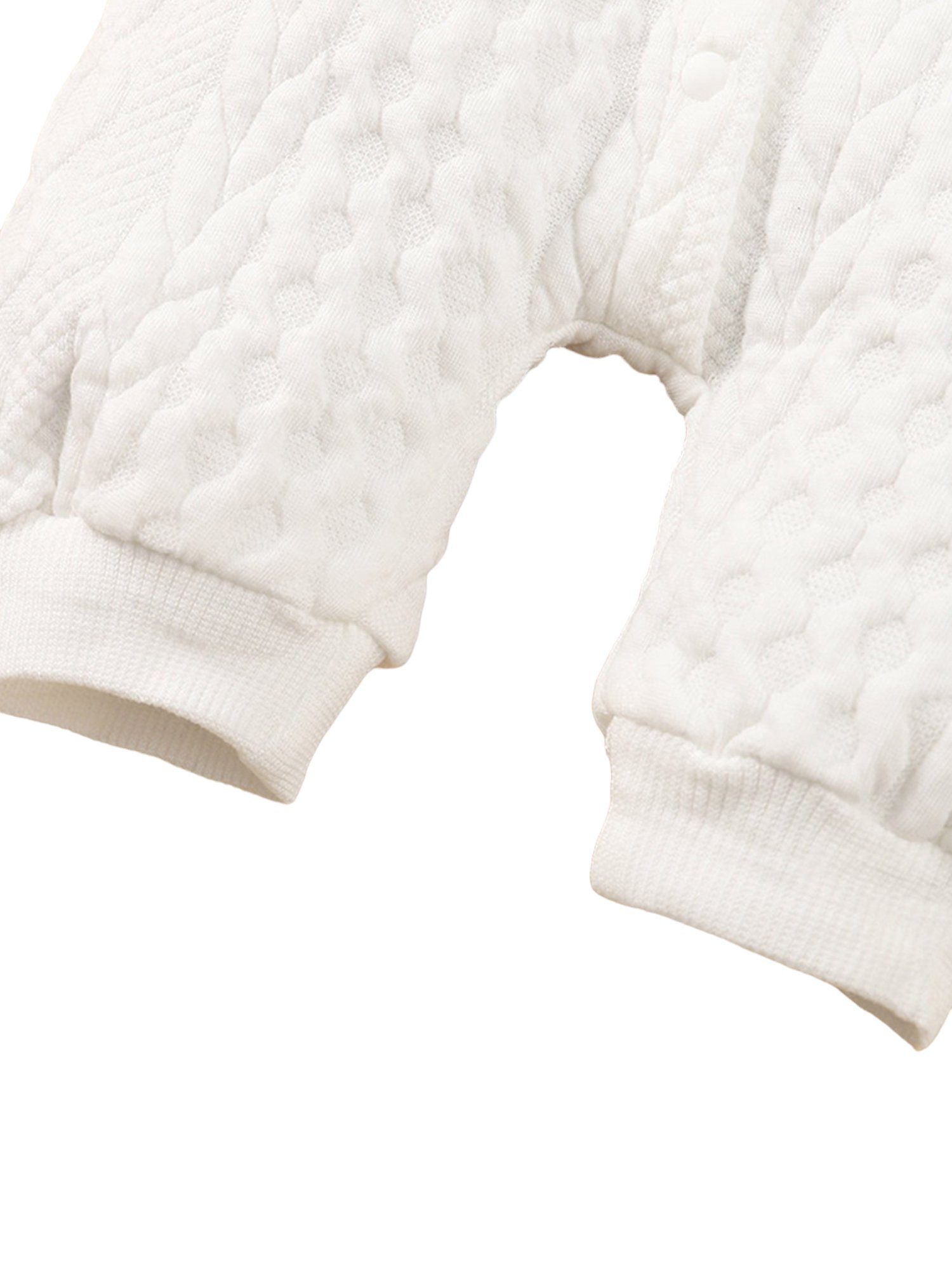 LAPA Ohr-Strick Bodysuit Baby Einreihiger (1-tlg) mit Warmer Kapuze Winter Druckknopfverschluss Weiß Strampler
