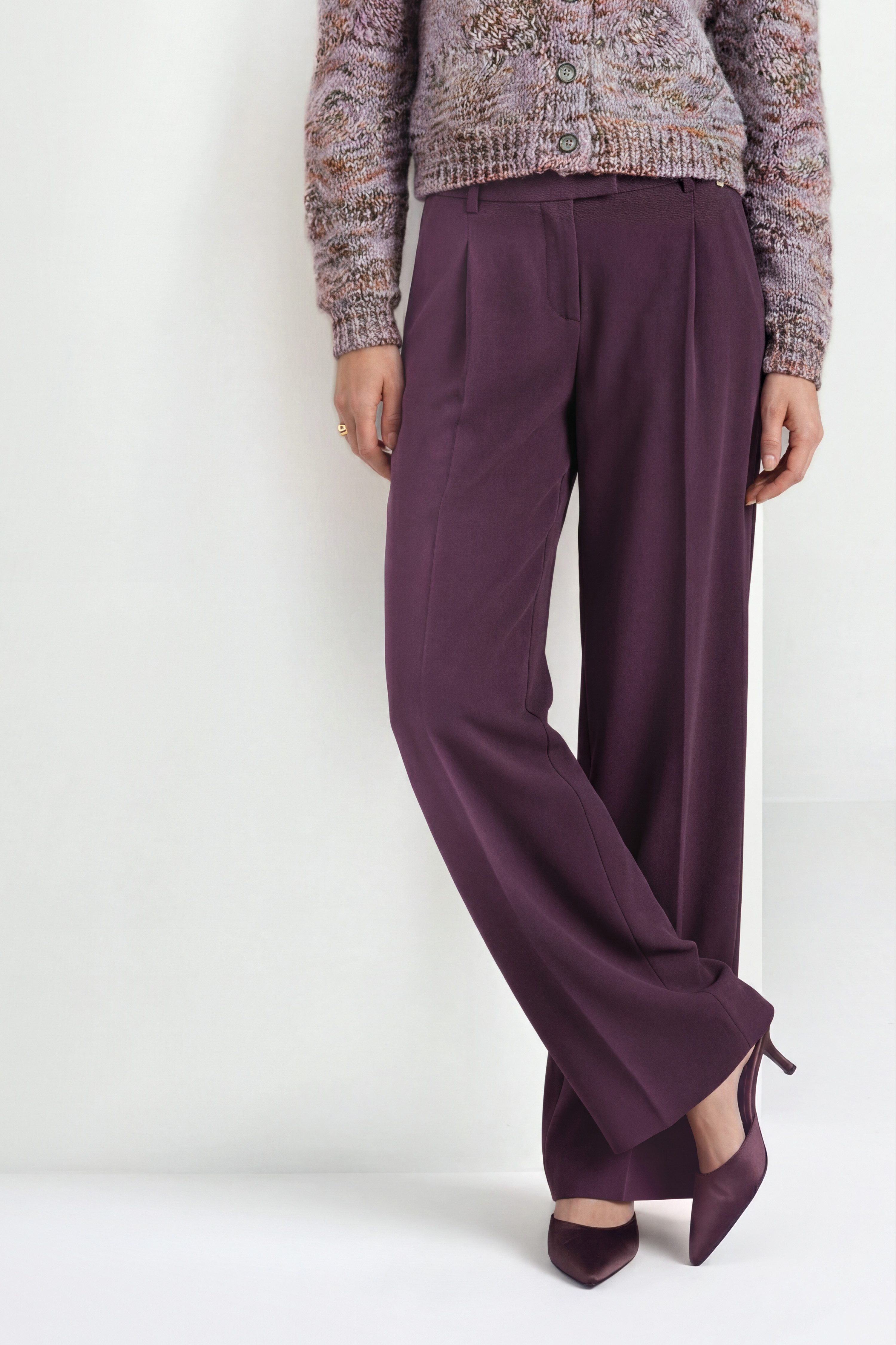 RICHROYAL Bundfaltenhose mit Bügelfalten, Wide Leg