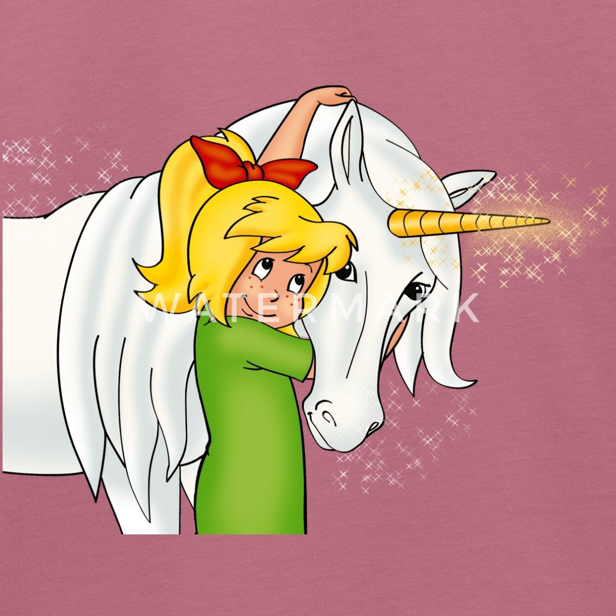 Spreadshirt T-Shirt Bibi Blocksberg Mit Einhorn Goldhörnchen Kinder Premium T-Shirt (1-tlg)