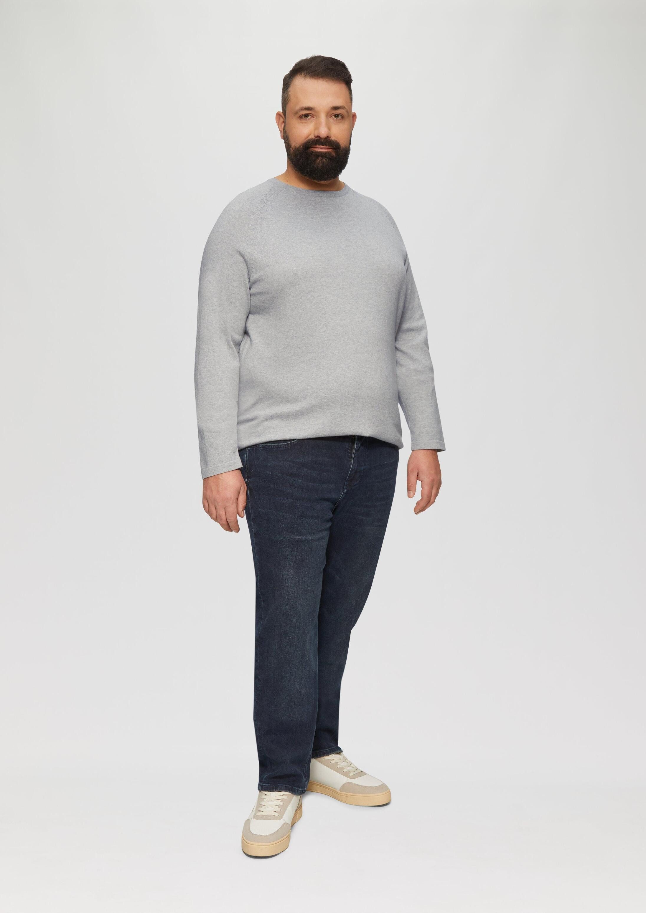 s.Oliver Longpullover Strickpullover Feinstrickpullover mit Raglanärmeln