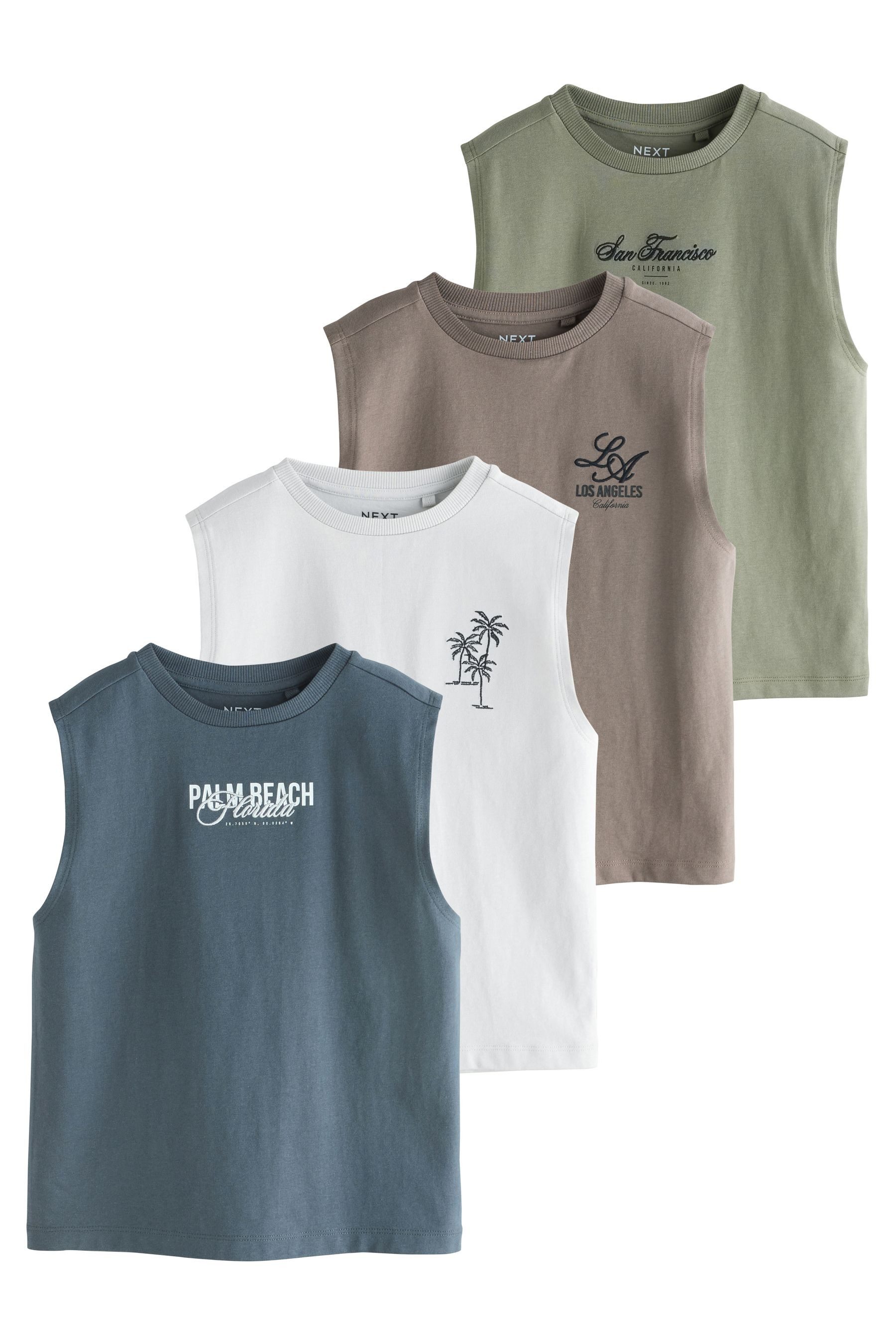 Stricktop Tanktops in Neonfarben im 4er-Pack