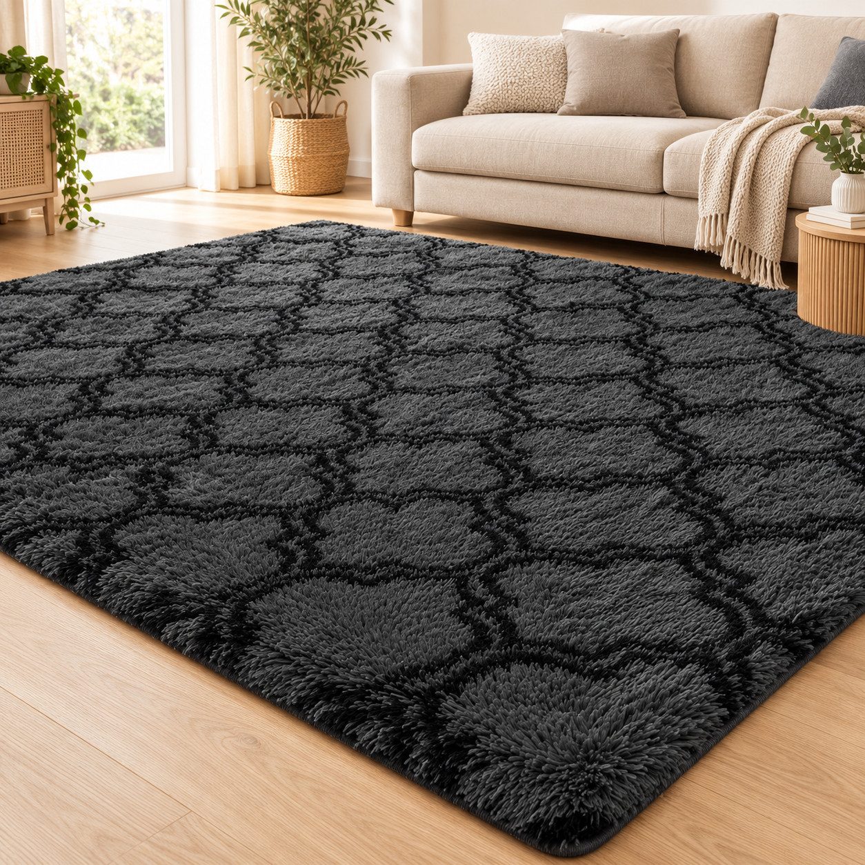 Lochas Hochflor-Teppich Hochflor-Teppich Shaggy, weich, waschbar und tierfreundlich