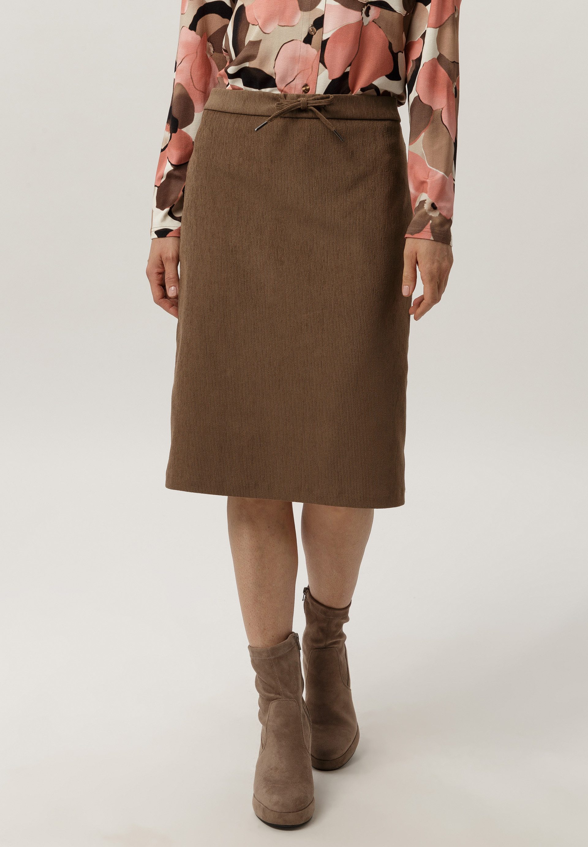 FRANK WALDER Bleistiftrock in feinem Stretch-Cord