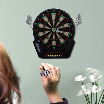 HOMCOM Dartscheibe Dartboard Dart-set mit LED Anzeige für 16 Spieler, (Set, mit automatischer Wertung Soundeffekte), 44L x 51.5B x 3.2H cm