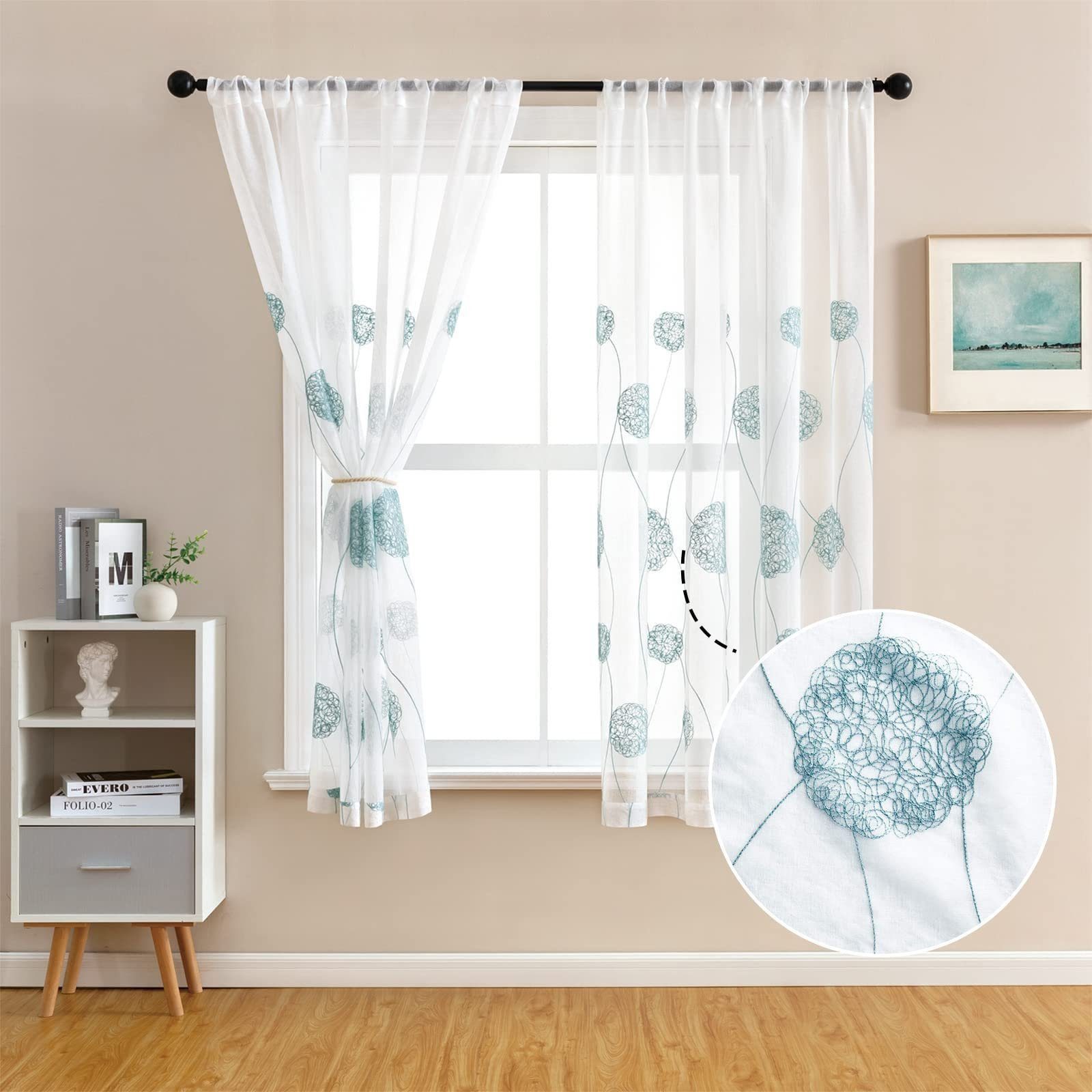 BYSURE Gardine, Stangendurchzug (2 St), transparent, günstig online kaufen