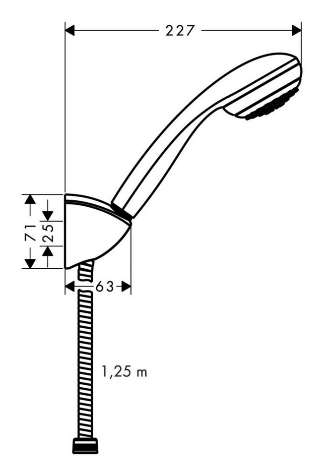Thumbnail - hansgrohe Handbrause Crometta 85, Brauseset 85 1jet mit Brauseschlauch 1250 mm - Chrom